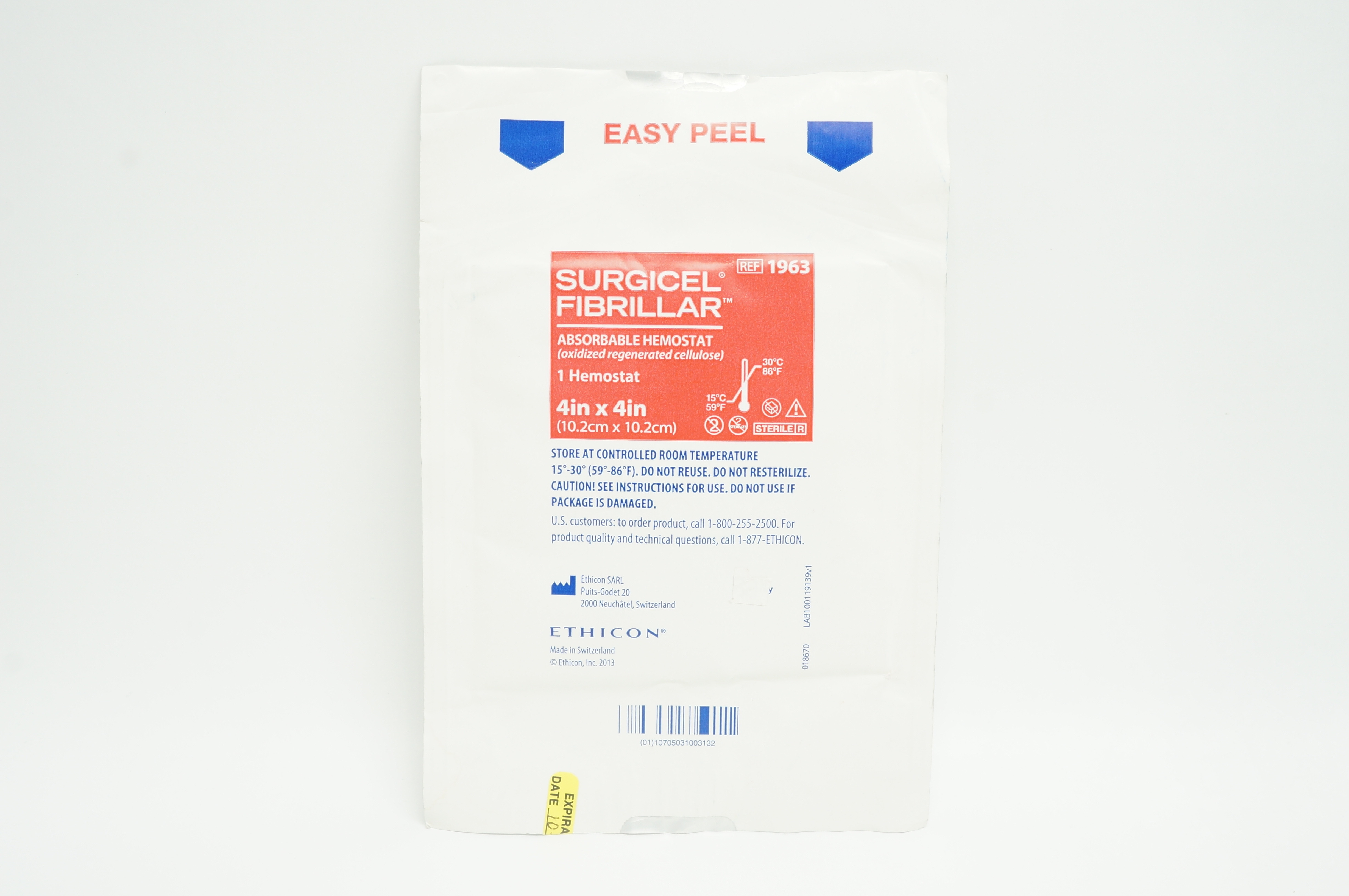 Ethicon 1963 Surgicel Fibrillar Absorbable Hemostat 4 inch x 4 inch (x)