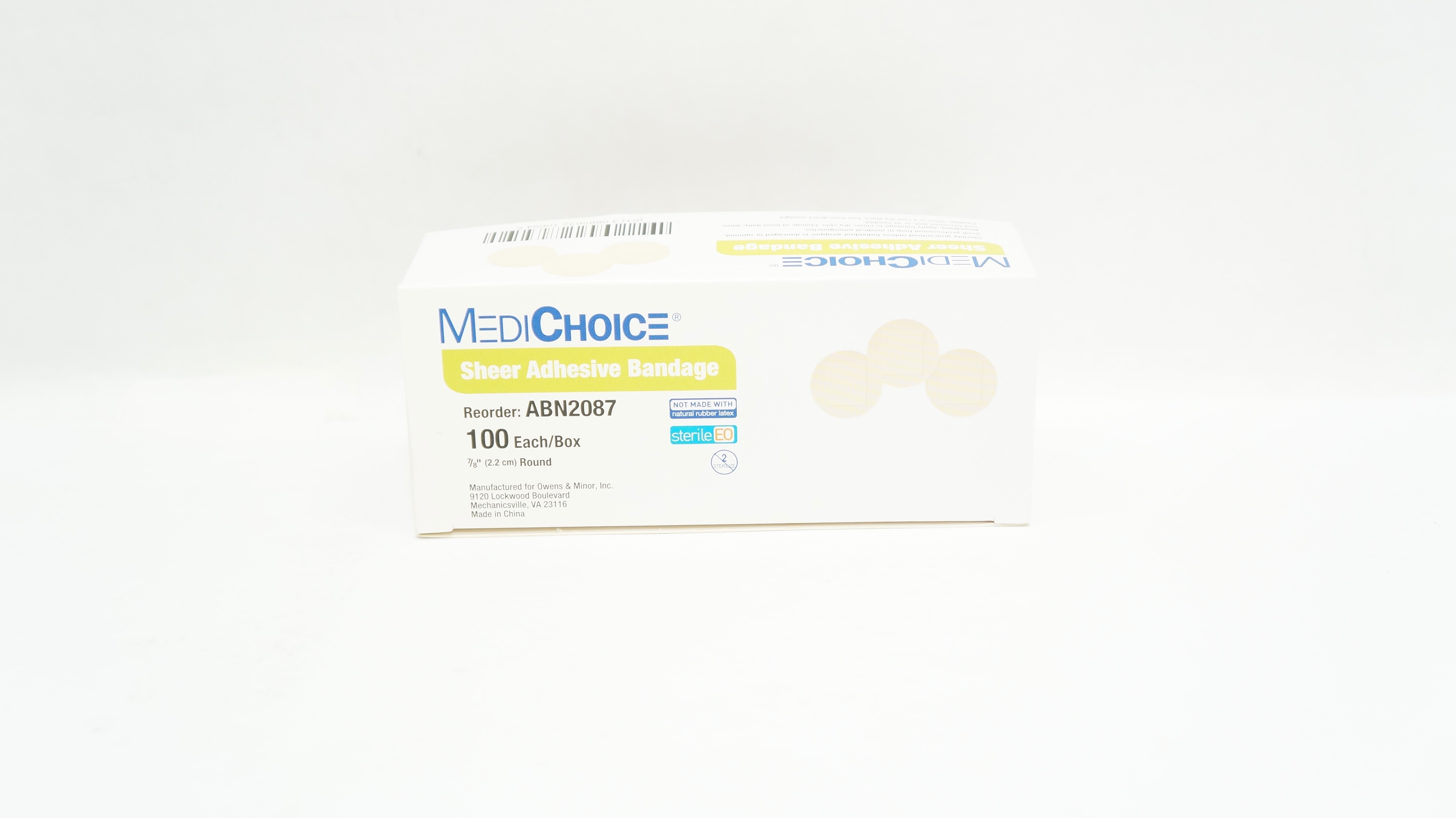 MediChoice ABN2087 Sheer Adhesive Bandage, Round, 7/8inch - Box of 100