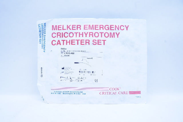Cook G06246 Melker Uncuffed Emergency Cricothyrotomy Cath. Set 4 mm I.D. (x)
