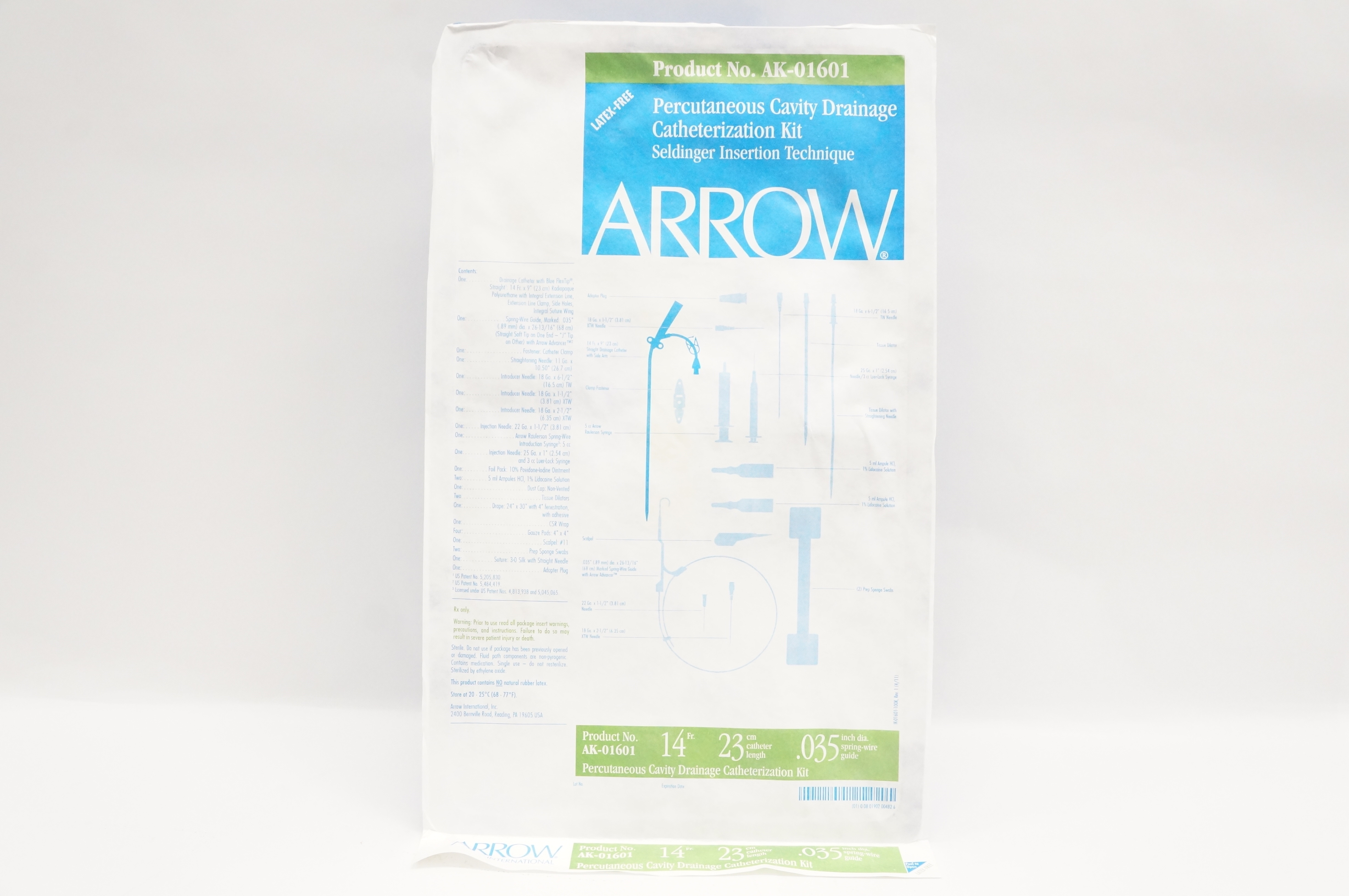 Arrow AK-01601 Percutaneous Cavity Drainage Catheterization Kit 14Fr. x 23cm