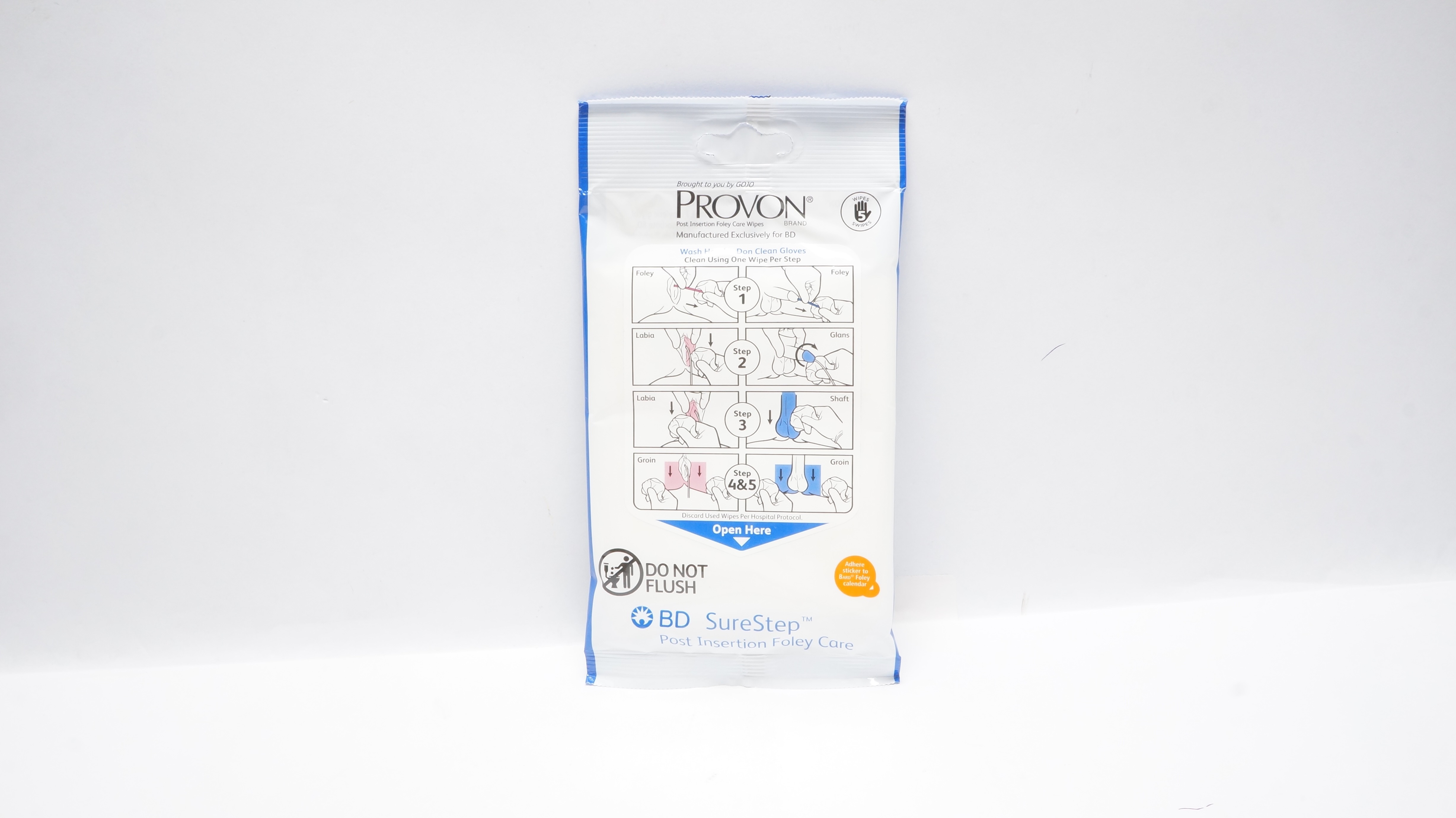 BD DFC100 Provon Post Insertion Foley Care Wipes 7.9inch x 7.9inch (x)