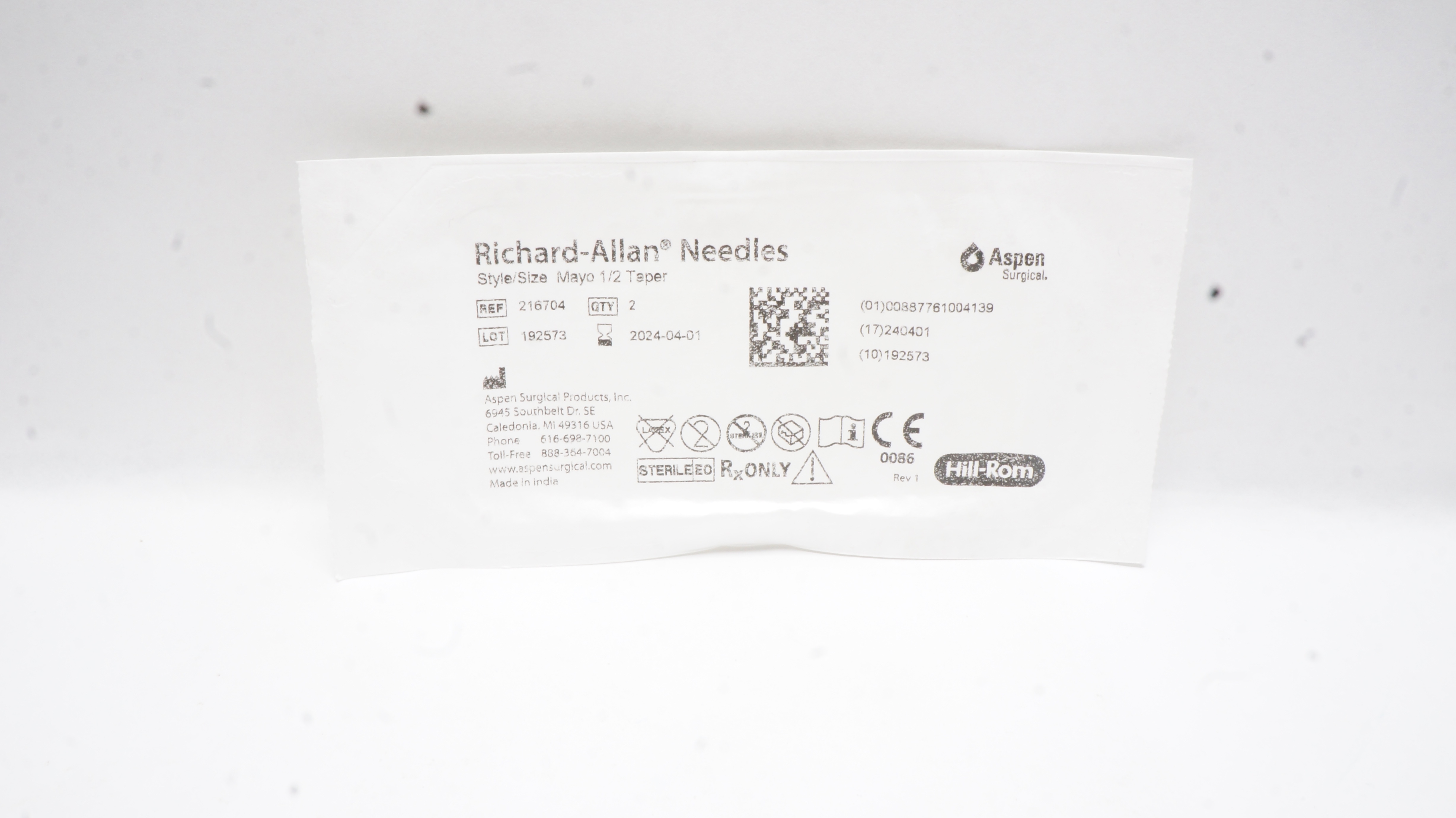 Aspen 216704 Richard Allan Ndle, Style/Size Mayo 1/2 Taper (x) - Pack of 2