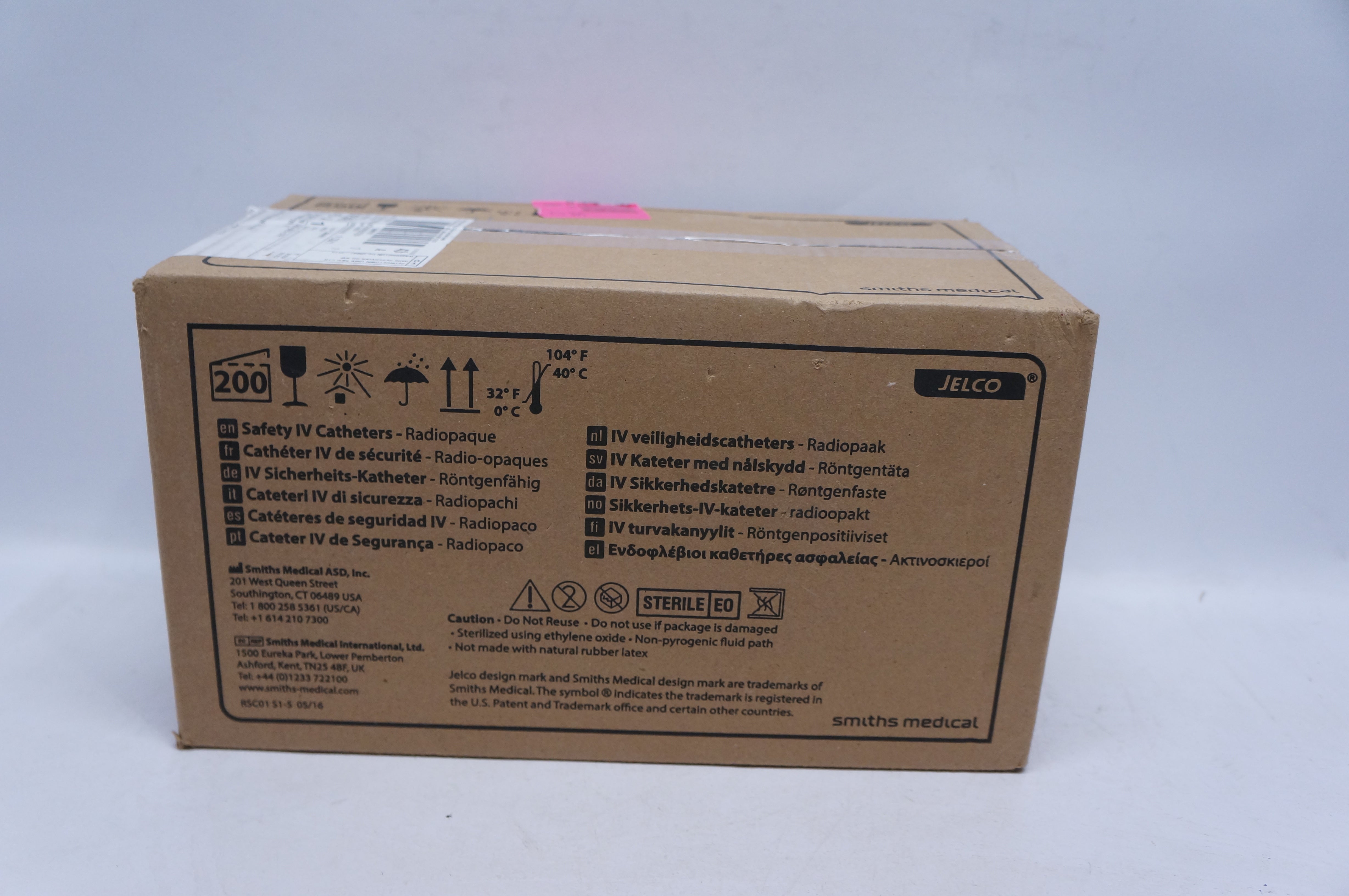 Smiths Medical 3060 ProtectIV Plus Safety IV Cath. 22G x 1inch - Box of 200