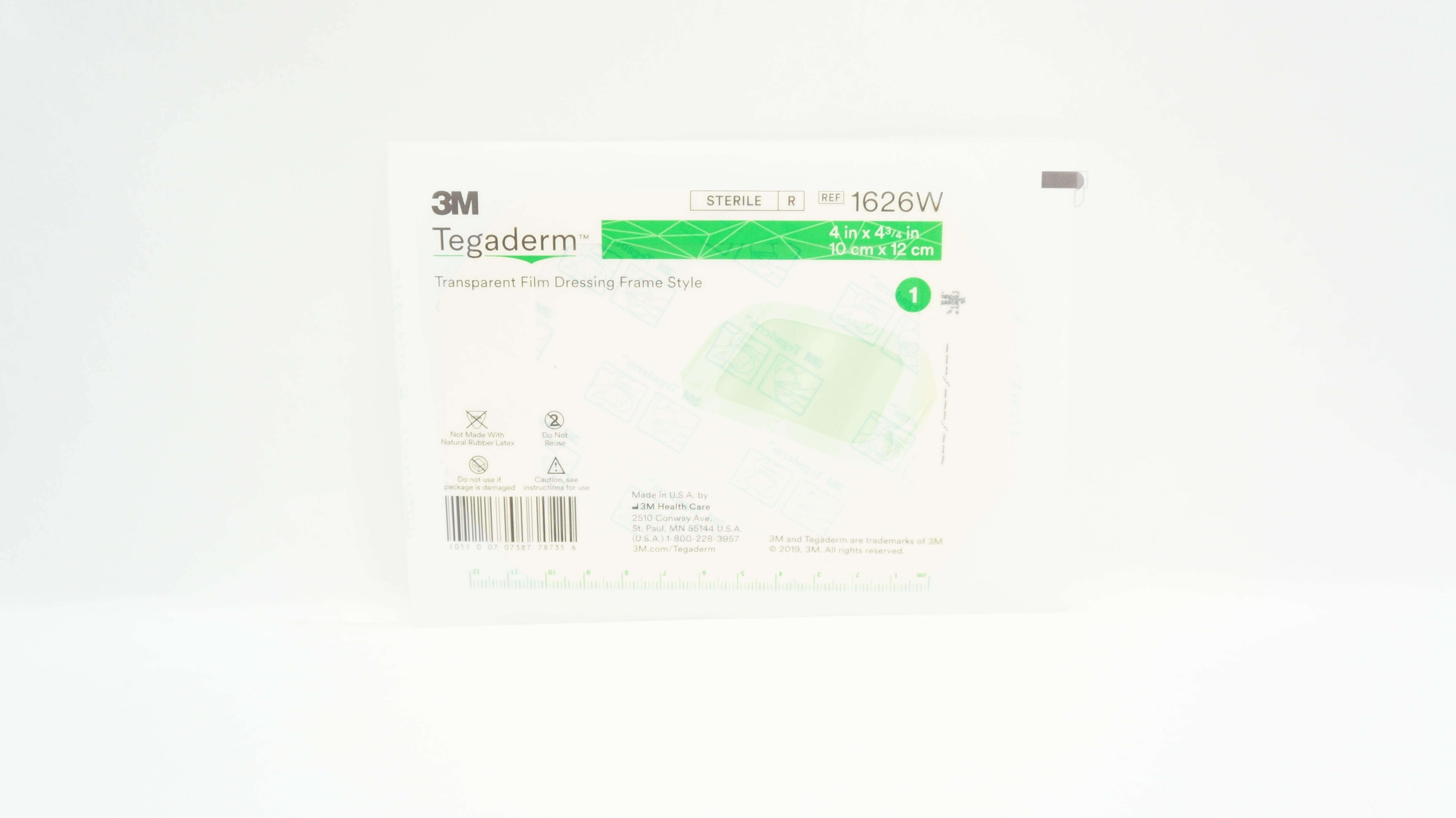 3M 1626W Tegaderm Transparent Film Dressing Frame Style 4 x 4-3/4inch