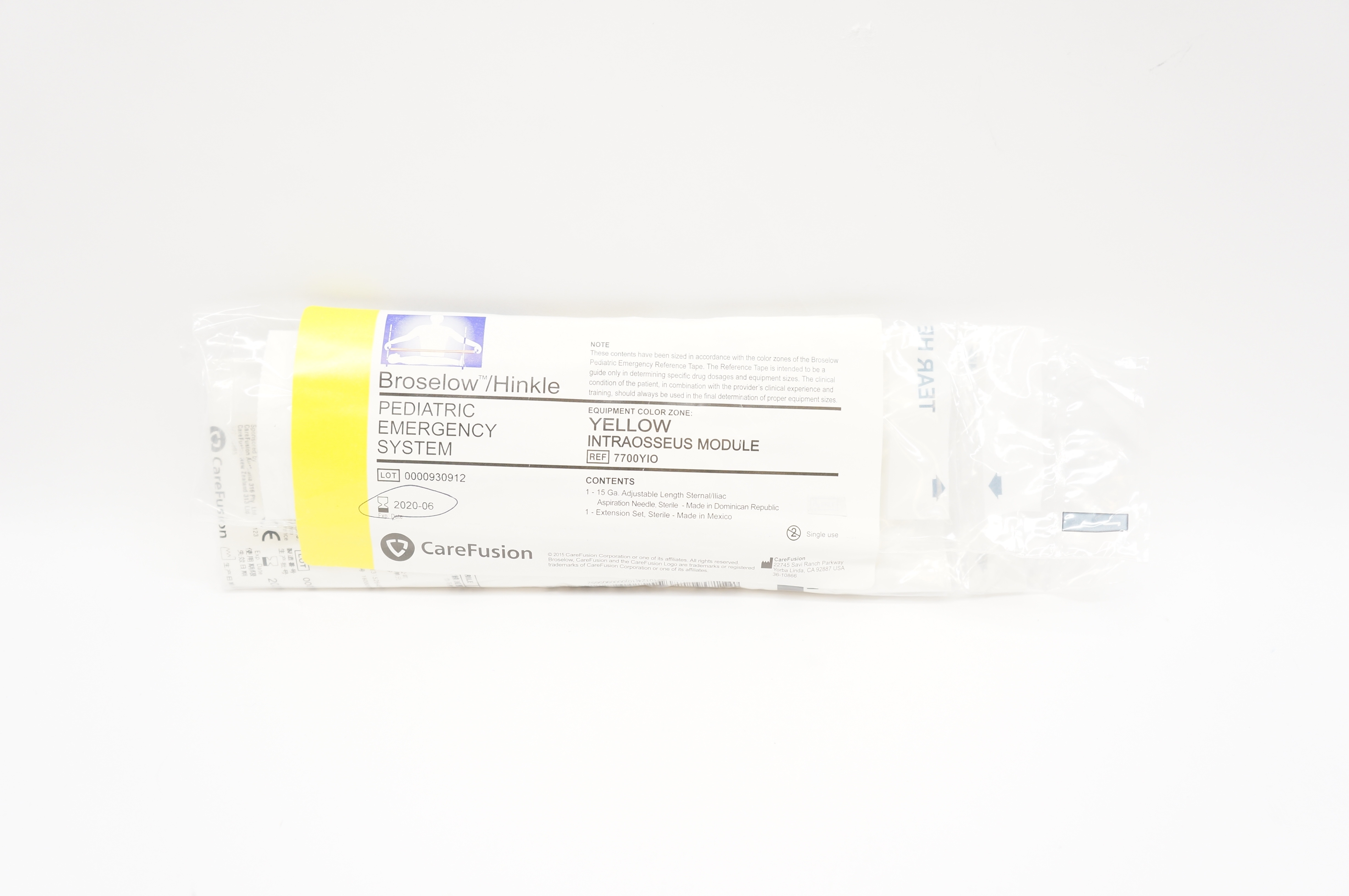 CareFusion 7700YIO Pediatric Emergency System Yellow Intraosseus Module (x)