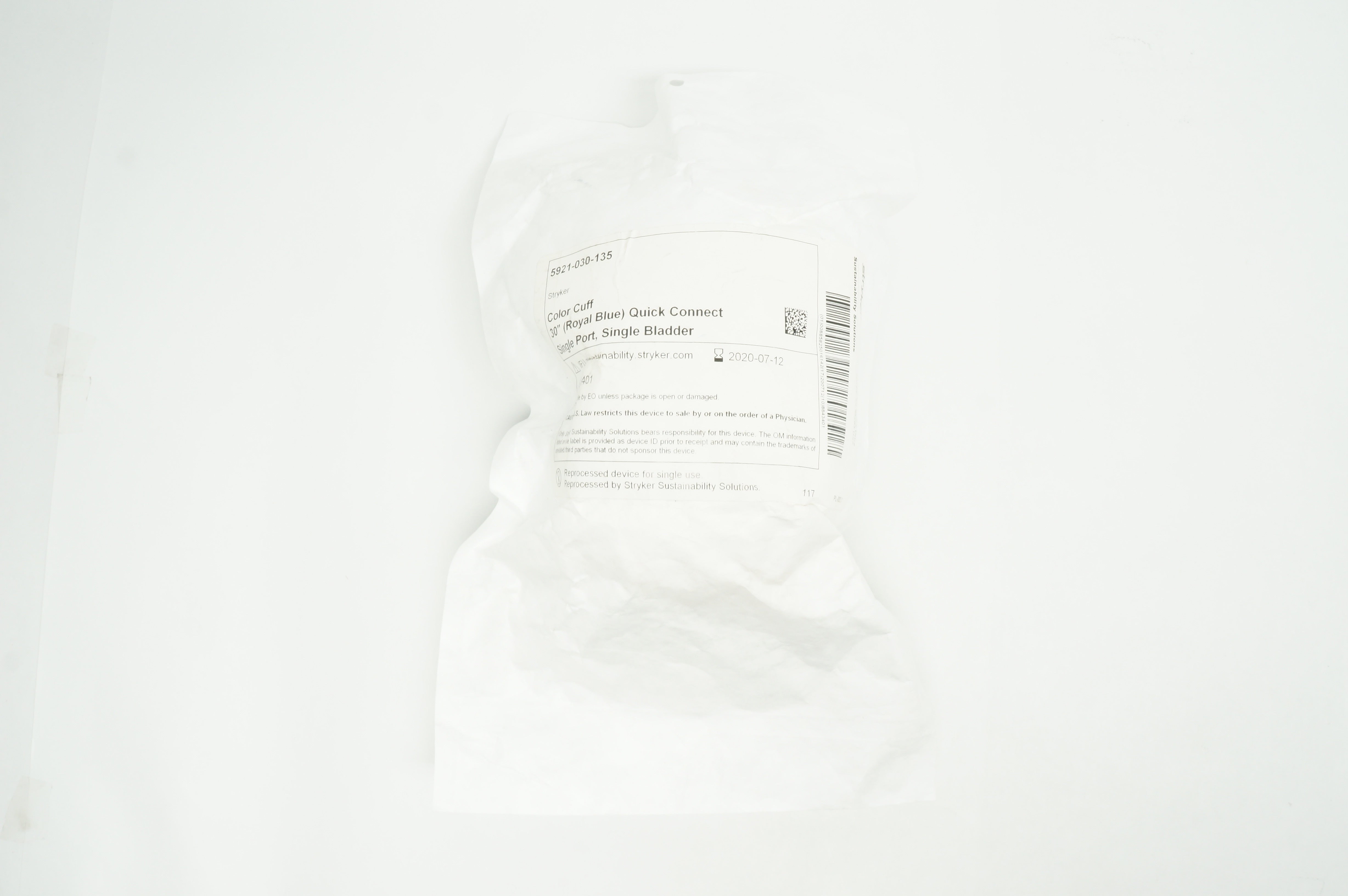 Stryker 5921-030-135 Color Cuff (Royal Blue) Quick Connect, 30 inch (x)