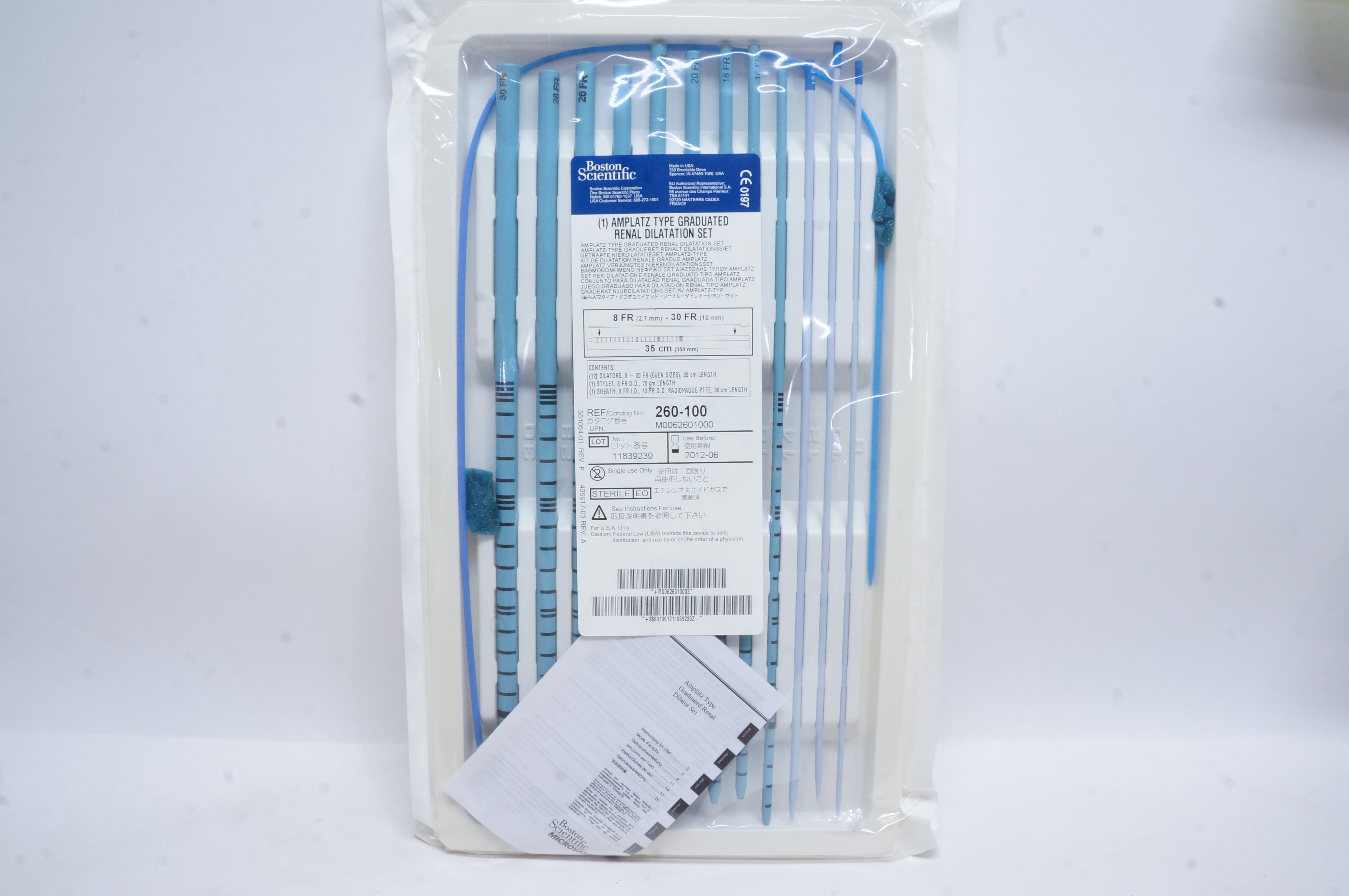 Boston Scientific 260-100 Amplatz Graduated Renal Dilatation Set 8Fr-30Fr.(x)