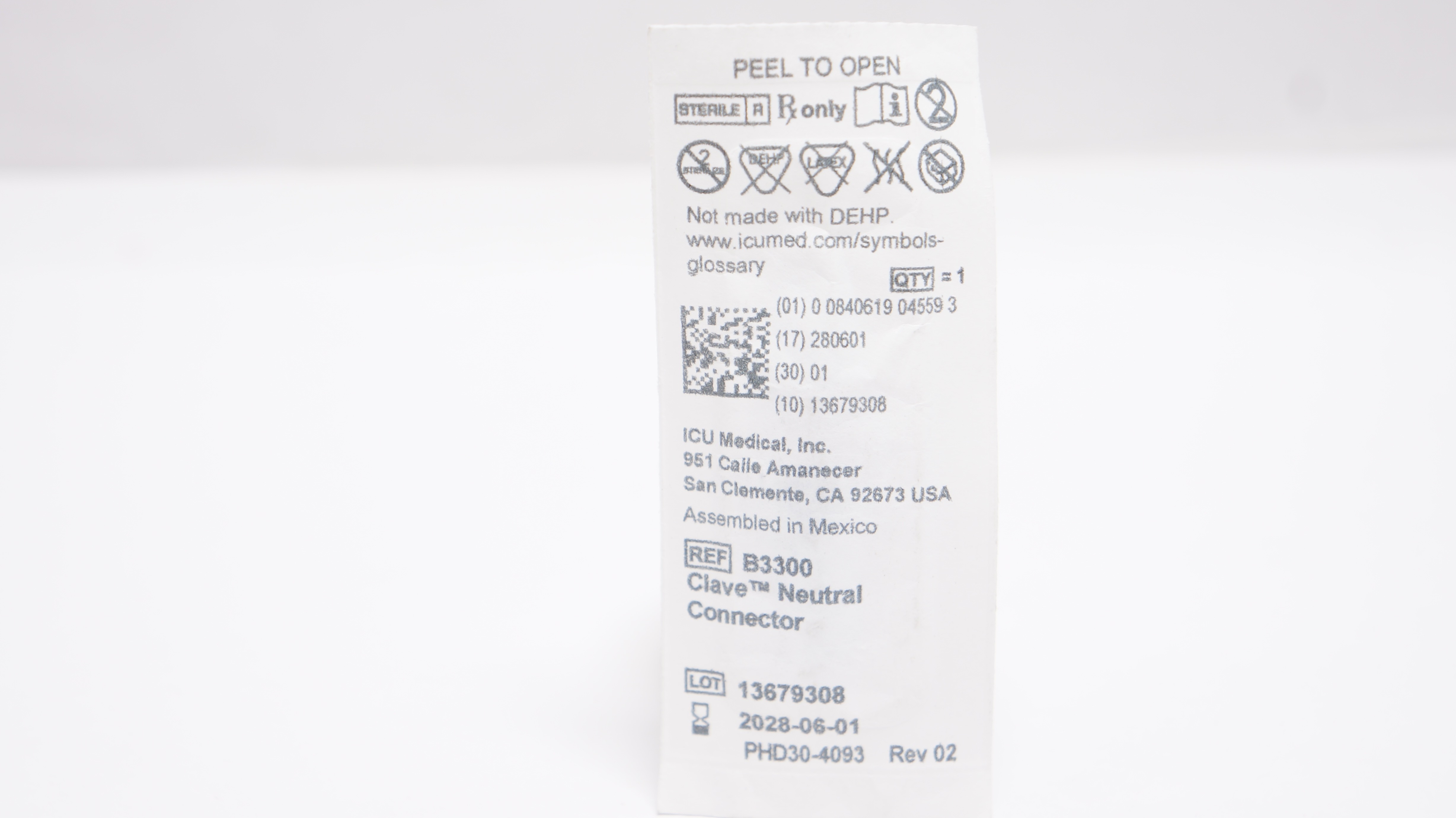 ICU Medical B3300 Clave Neutral Connector