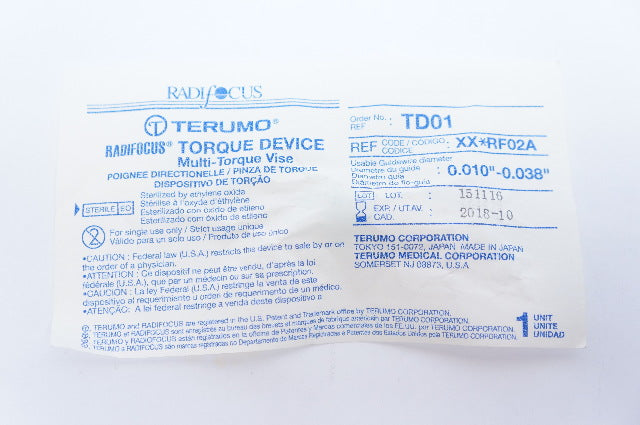 Terumo RF02A Torque Device Multi Torque Vise 0.010 inch-0.038 inch (x)