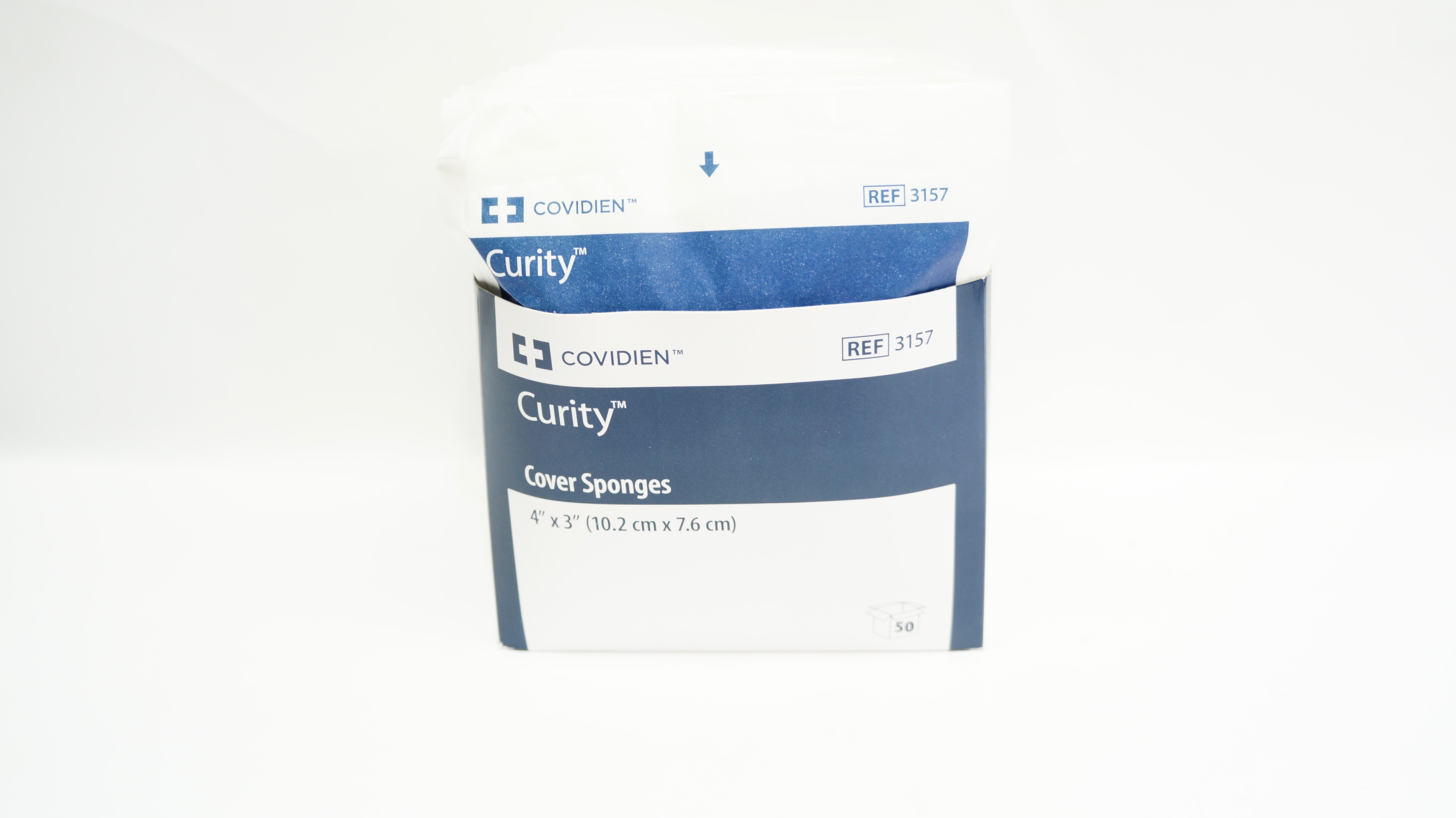 Covidien 3157 Curity Cover Sponges 4inch x 3inch - Box of 50