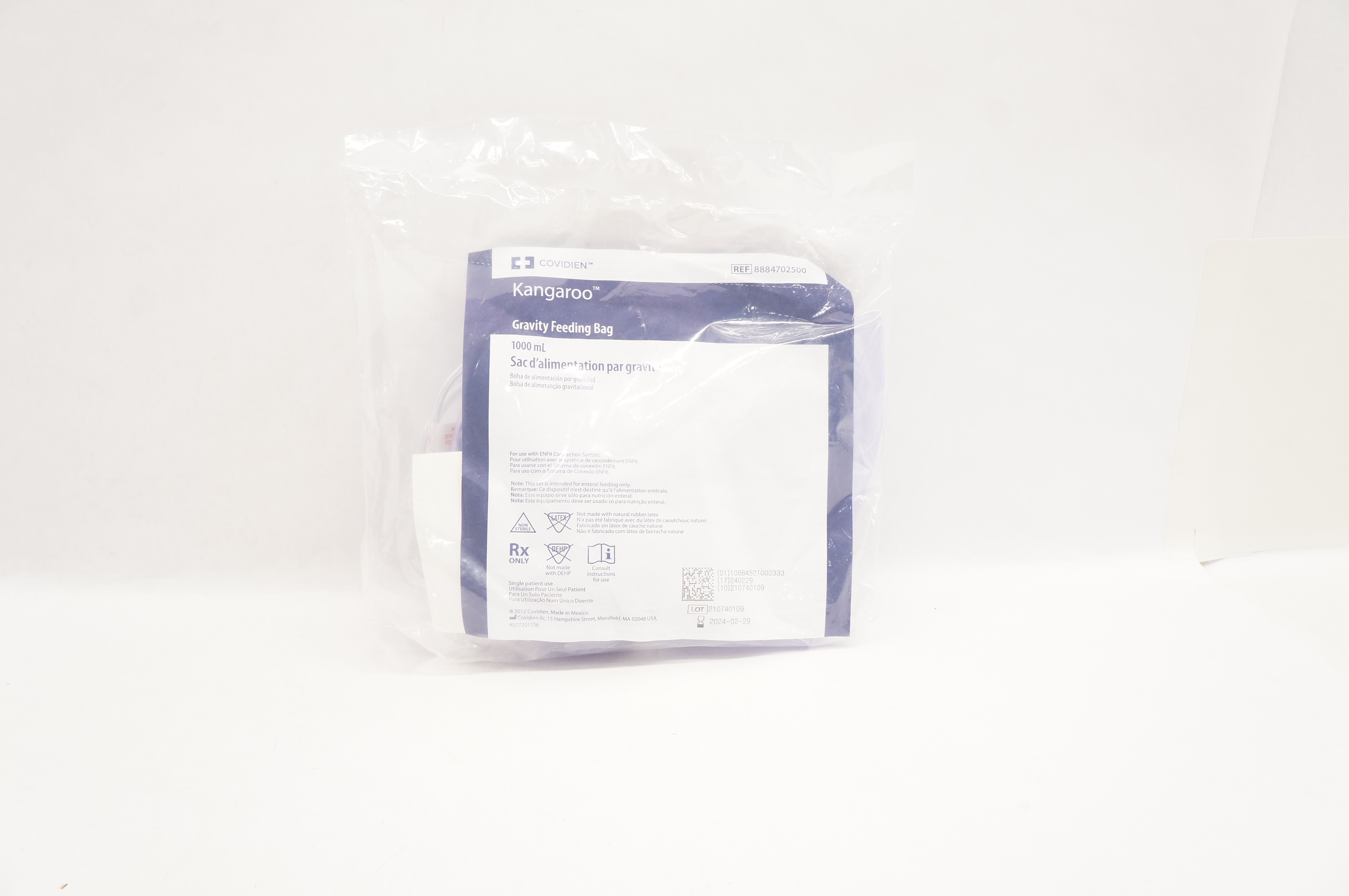 Covidien 8884702500 Kangaroo Gravity Feeding Bag 1000mL