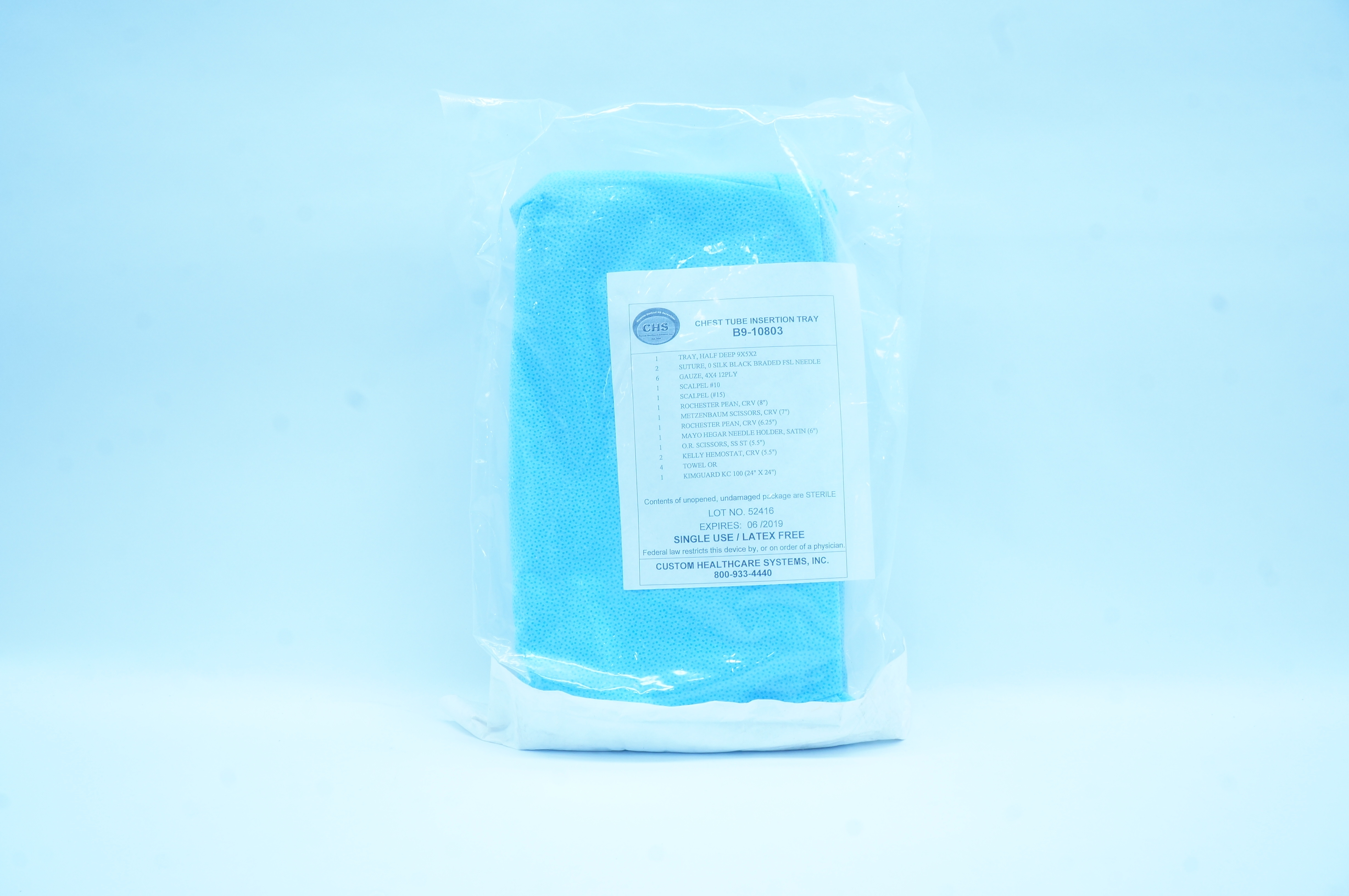 CHS B9-10803 Chest Tube Insertion Tray (x)