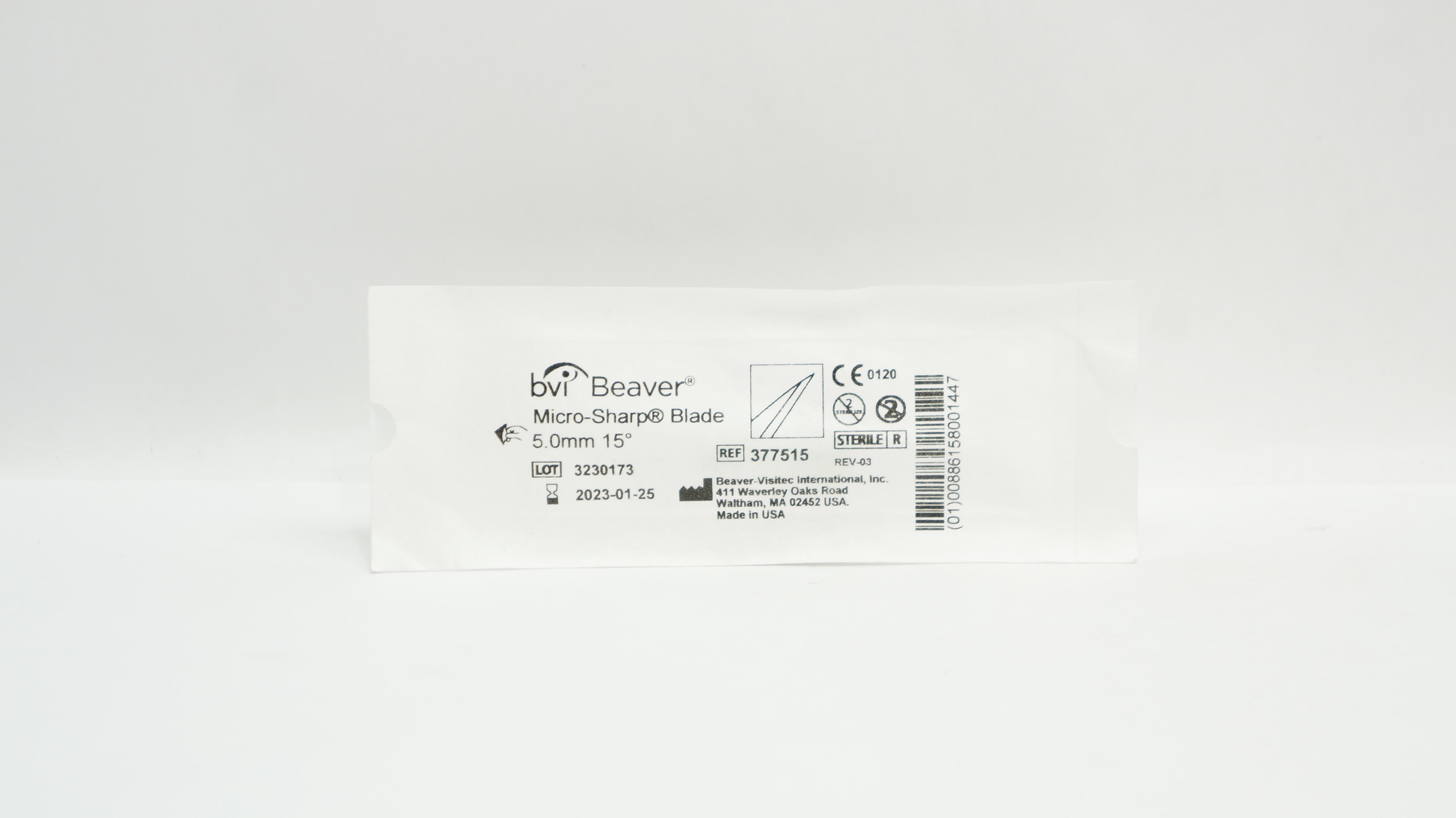 BVI Beaver 377515 Micro-Sharp Blade 5.0mm 15 degree (x)