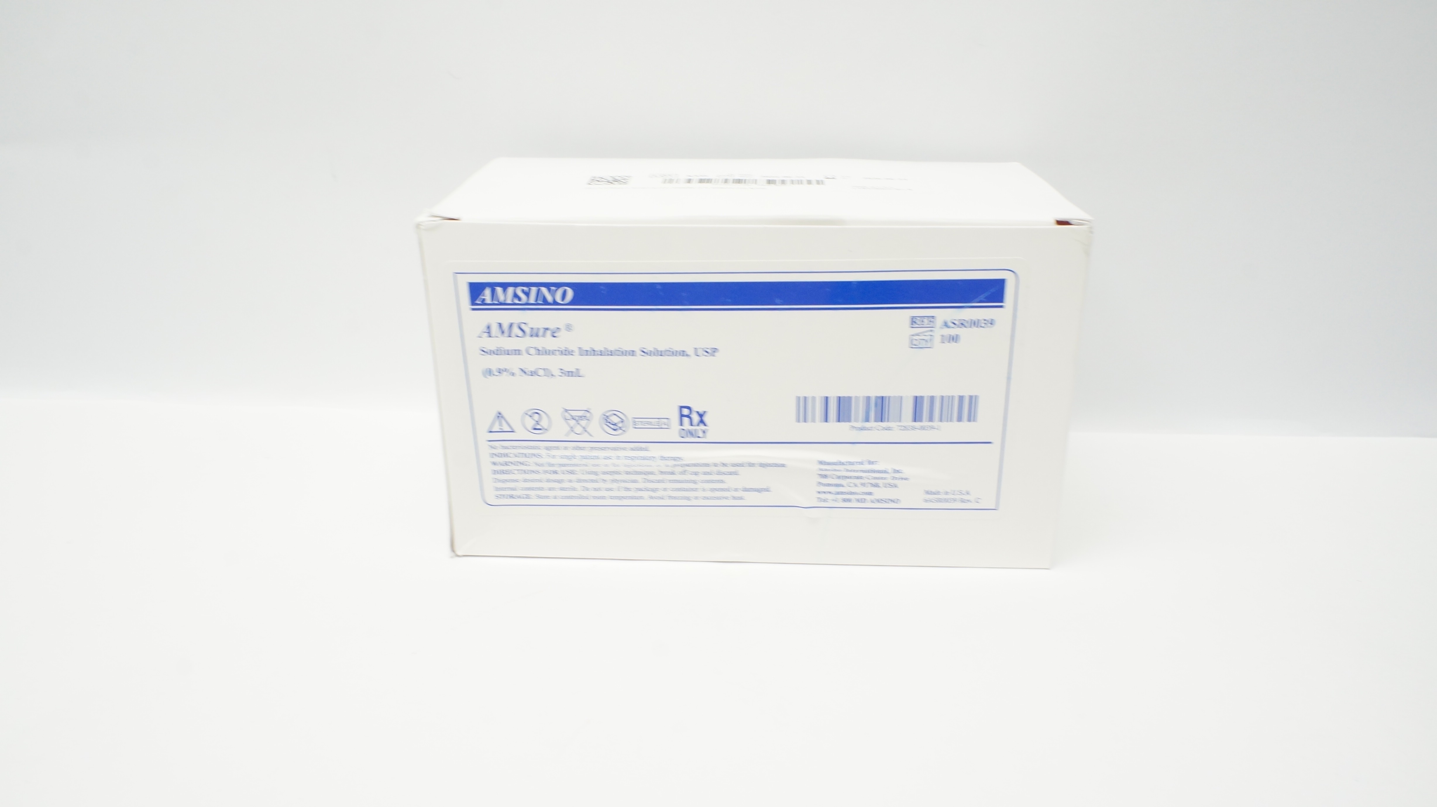 Amsino ASR0039 AMSure NaCl Inhalation Solution, USP 3mL - Box of 100