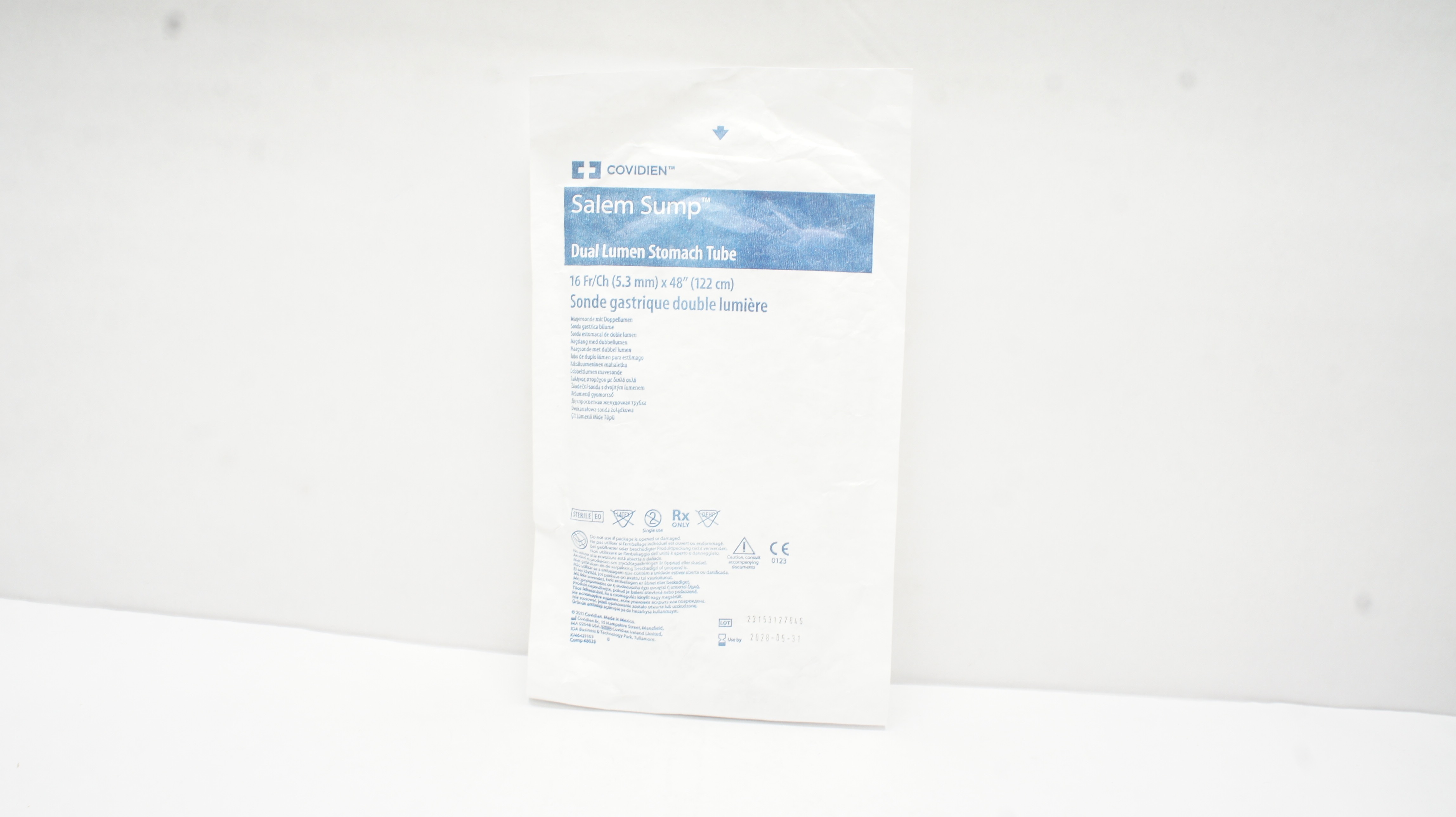 Covidien Salem Sump Dual Lumen Stomach Tube 16Fr/Ch x 48inch