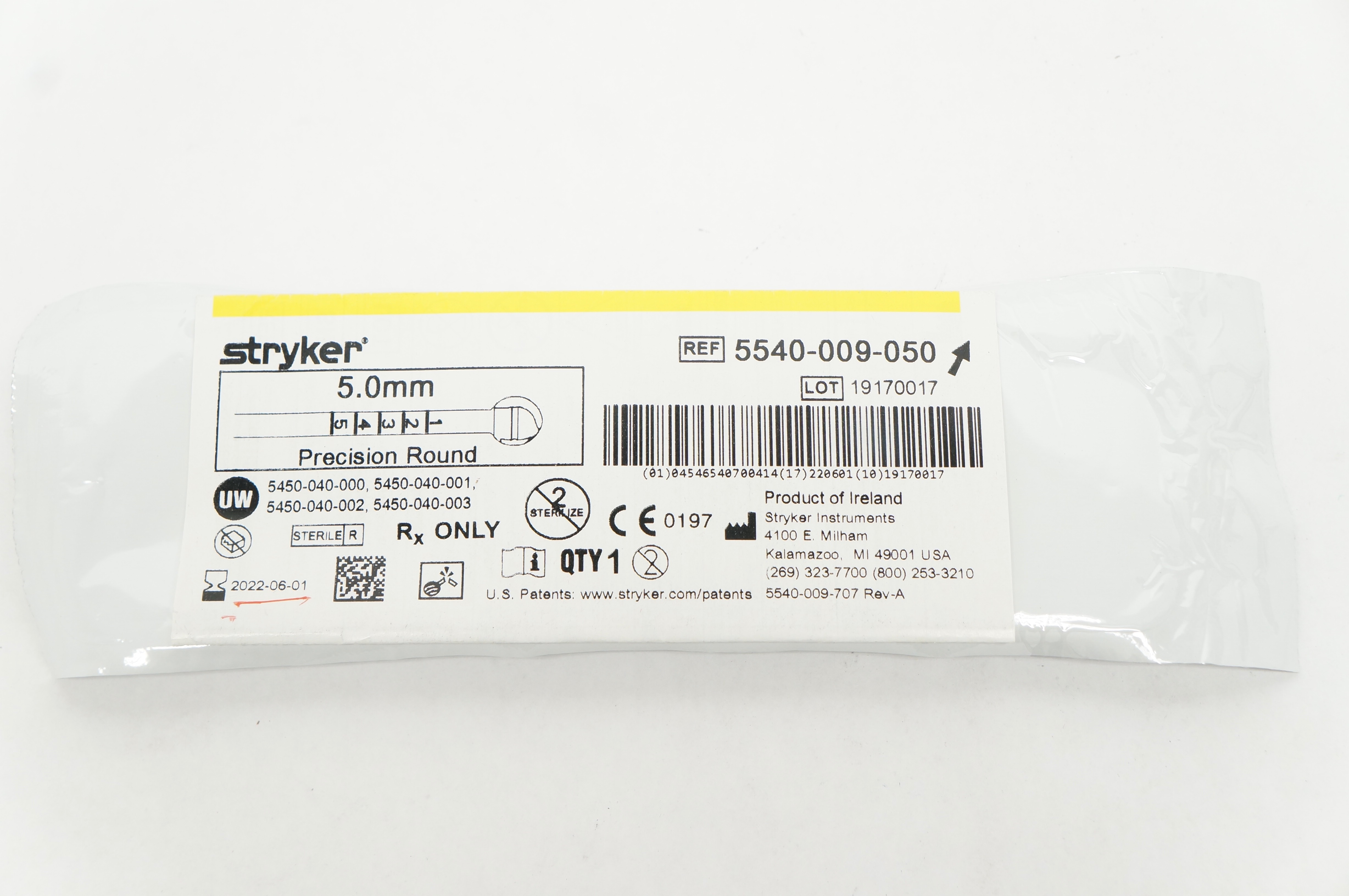 Stryker 5540-009-050 Precision Round 5.0mm (x)