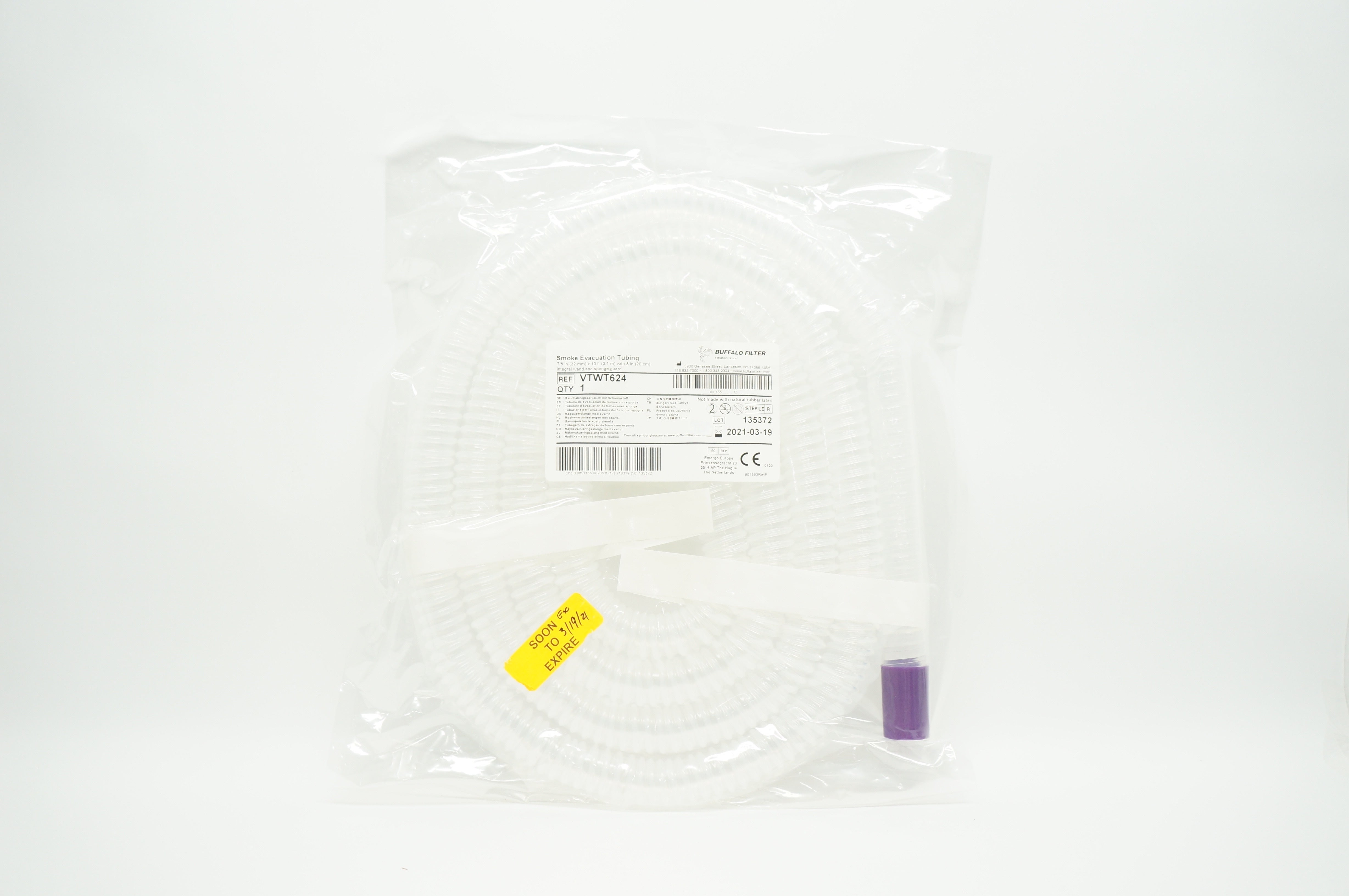 Buffalo Filter VTWT624 Smoke Evacuation Tubing 7/8inch x 10Ft (x)