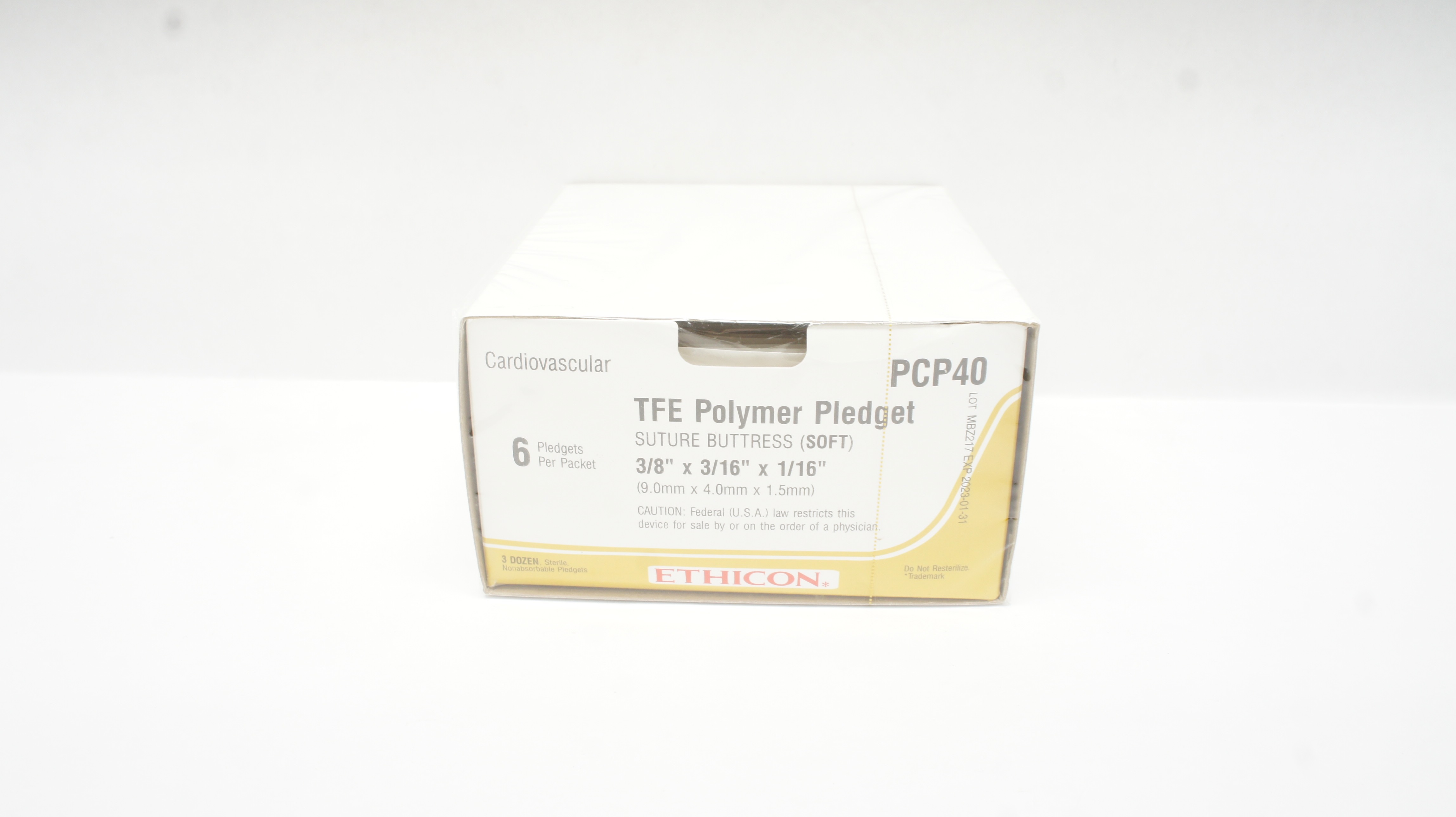 Ethicon PCP40 TFE Polymer Pledget Soft Stre Buttress - Box of 36(x)