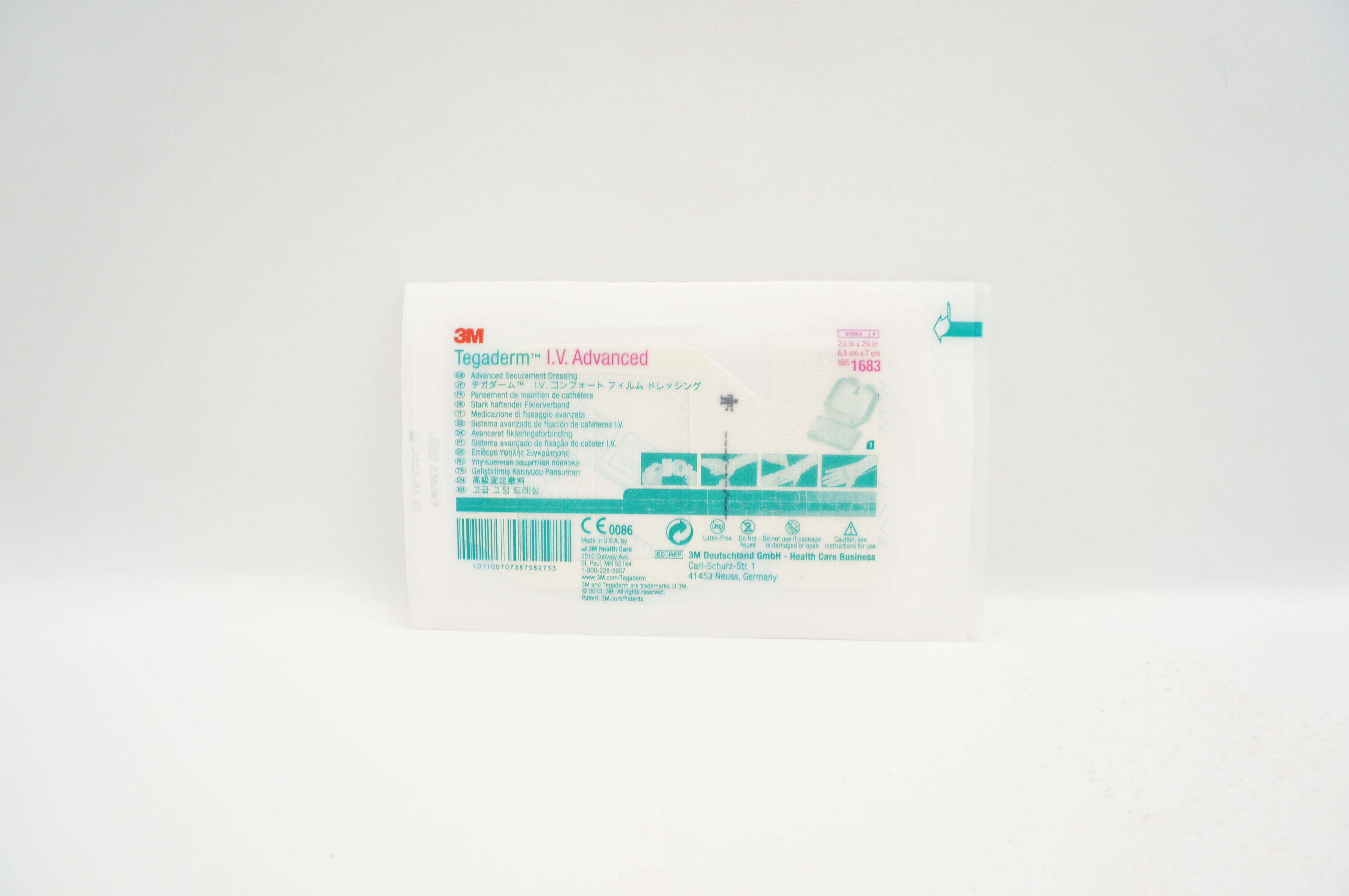 3M 1683 Tegaderm I.V. Advanced Securement Dressing 2-1/2inch x 2-3/4 inch (x)