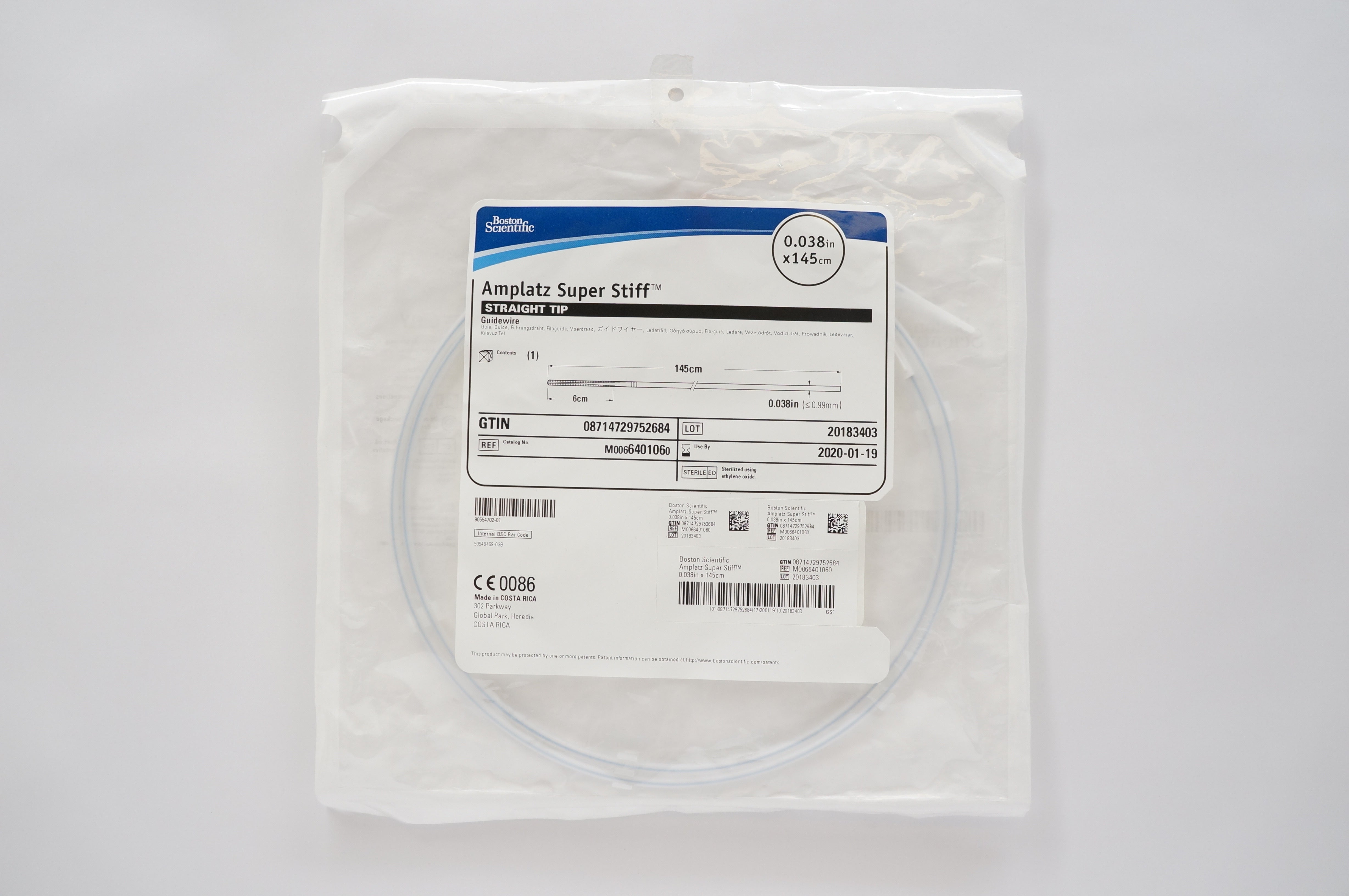 Boston Scientific M0066401060 Amplatz Super Stiff  Guidewire 0.038in x 145cm (x)