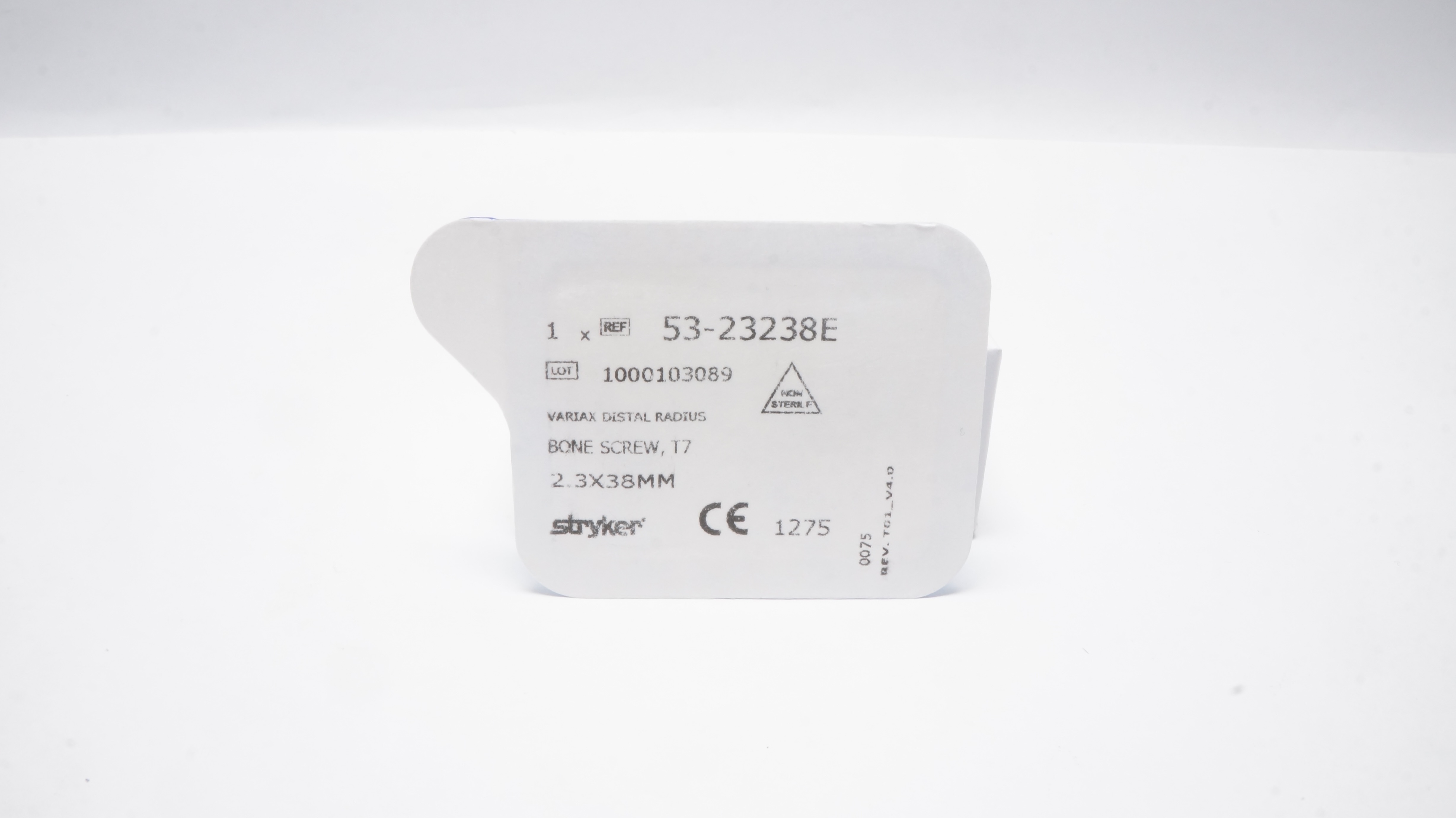 Stryker 53-23238E VARIAX DISTAL RADIUS BONE SCREW, T7, Diameter 2.3mm, L:38mm