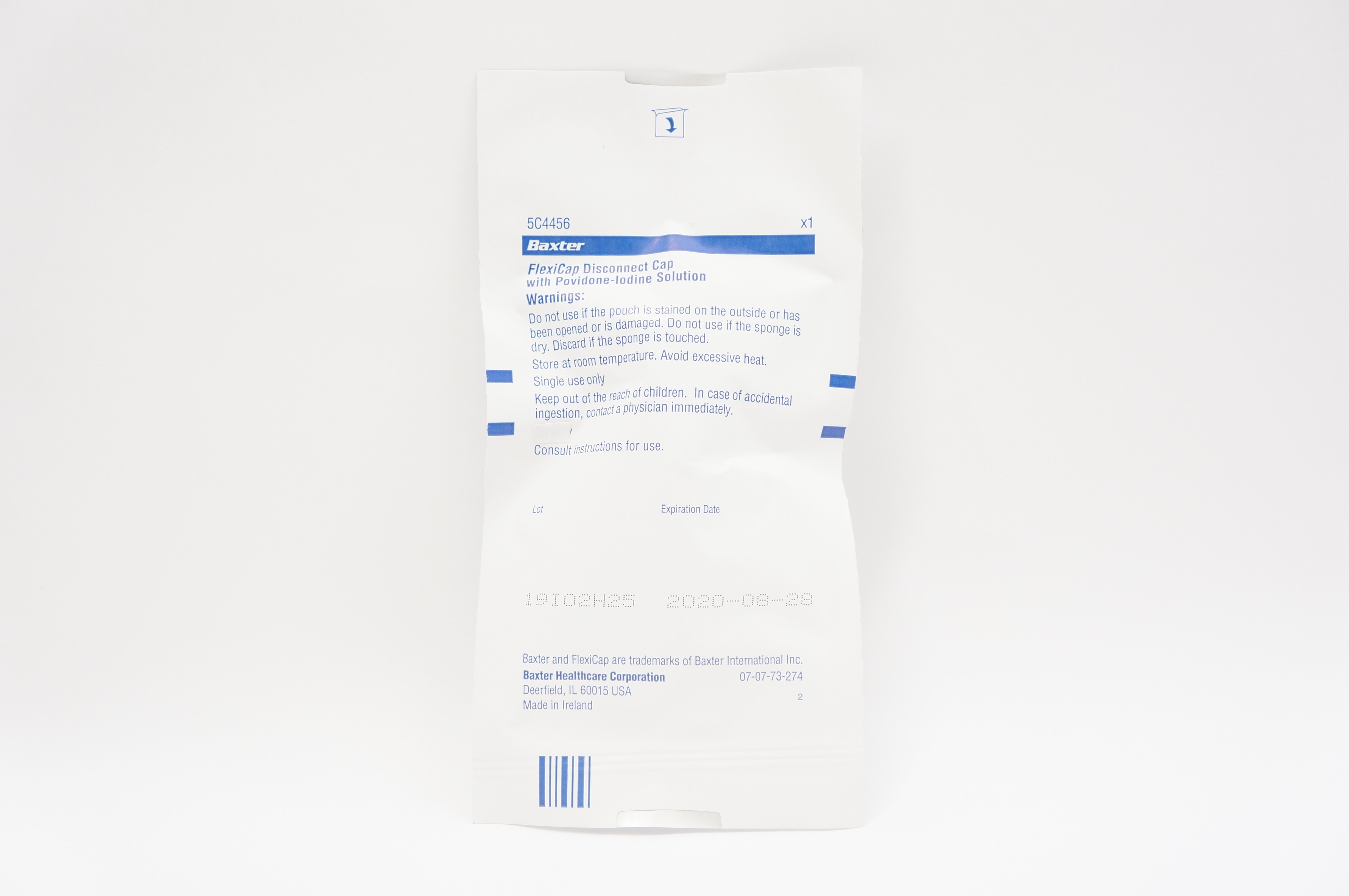 Baxter 5C4456 FlexiCap Disconnect Cap With Povidone-Iodine Solution (x)