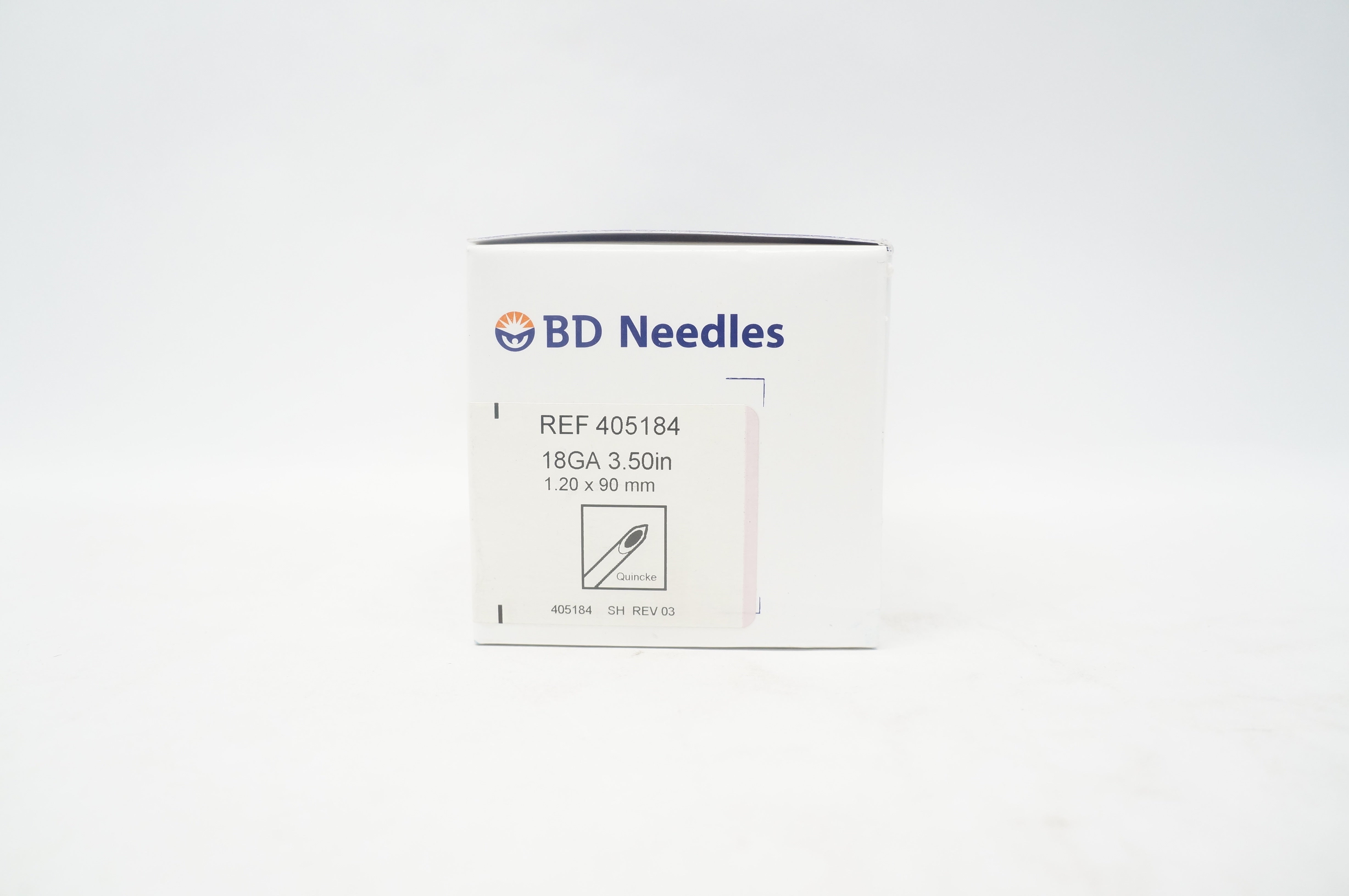 BD 405184 Becton Spinal Ndle Quincke Type Point 18G x 3.50inch (x) - Box of 25