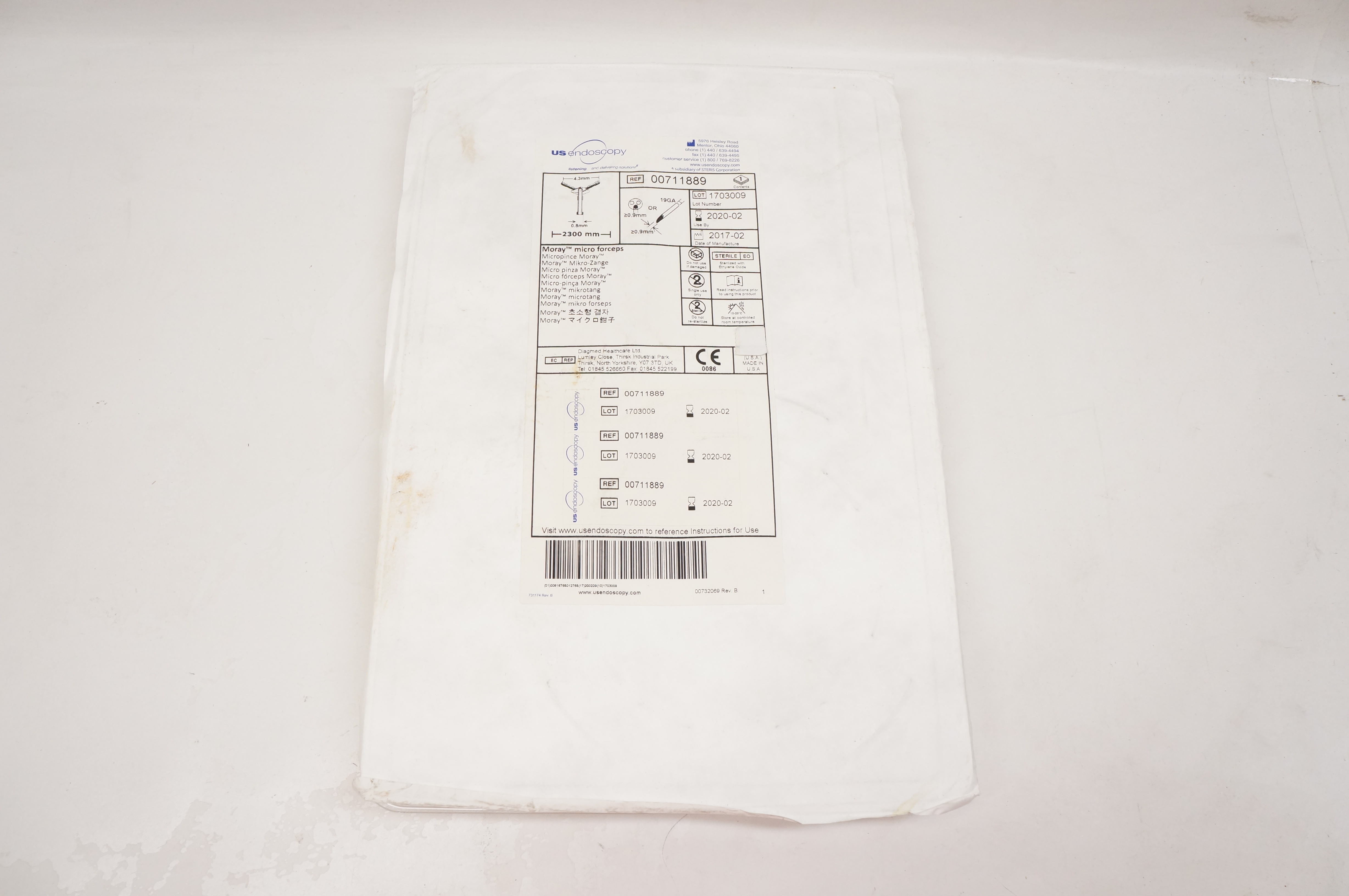 US Endoscopy 00711889 Moray Micro Forceps 19Ga x 0.9mm (x)