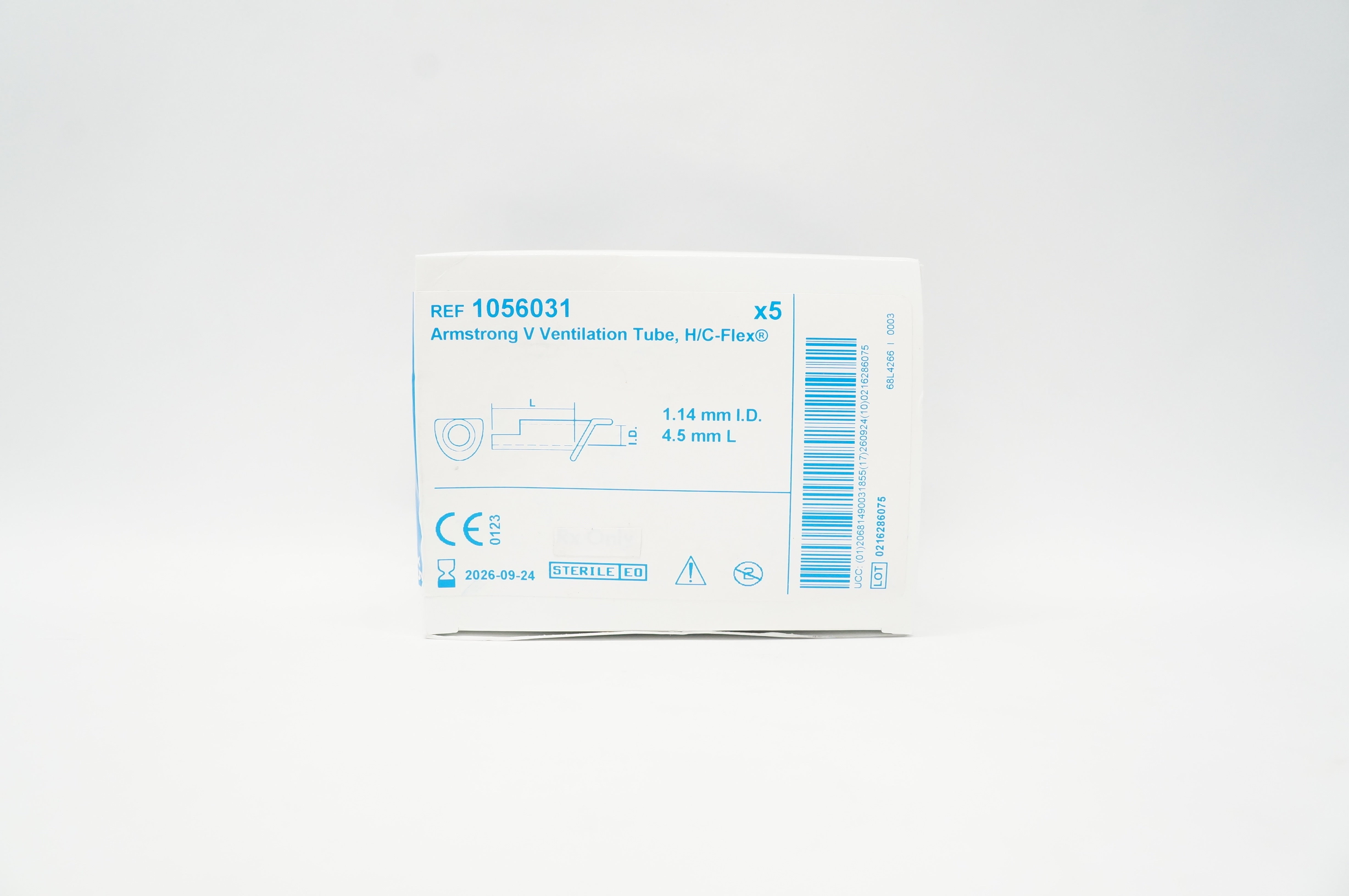 Medtronic Xomed 1056031 Armstrong V Ventilation Tube H/C-Flex - Box of 5