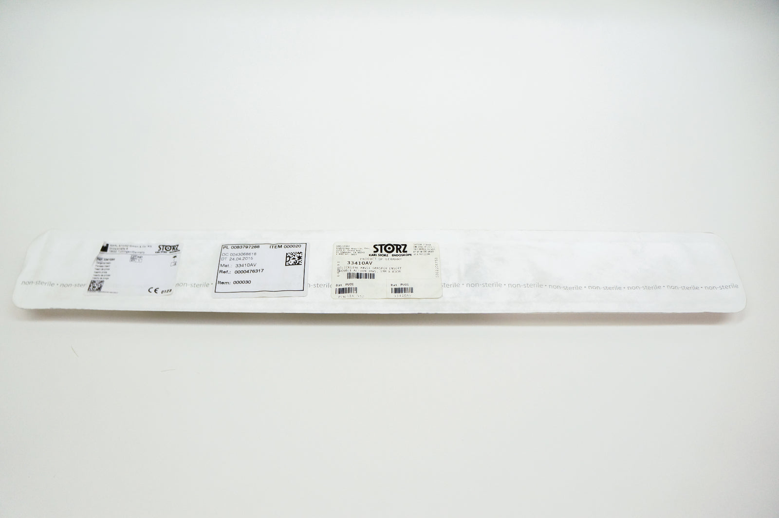 Karl Storz 33410AV Clickline Anvil Grasper Insert Double Action Jaws, 5mm x 43cm