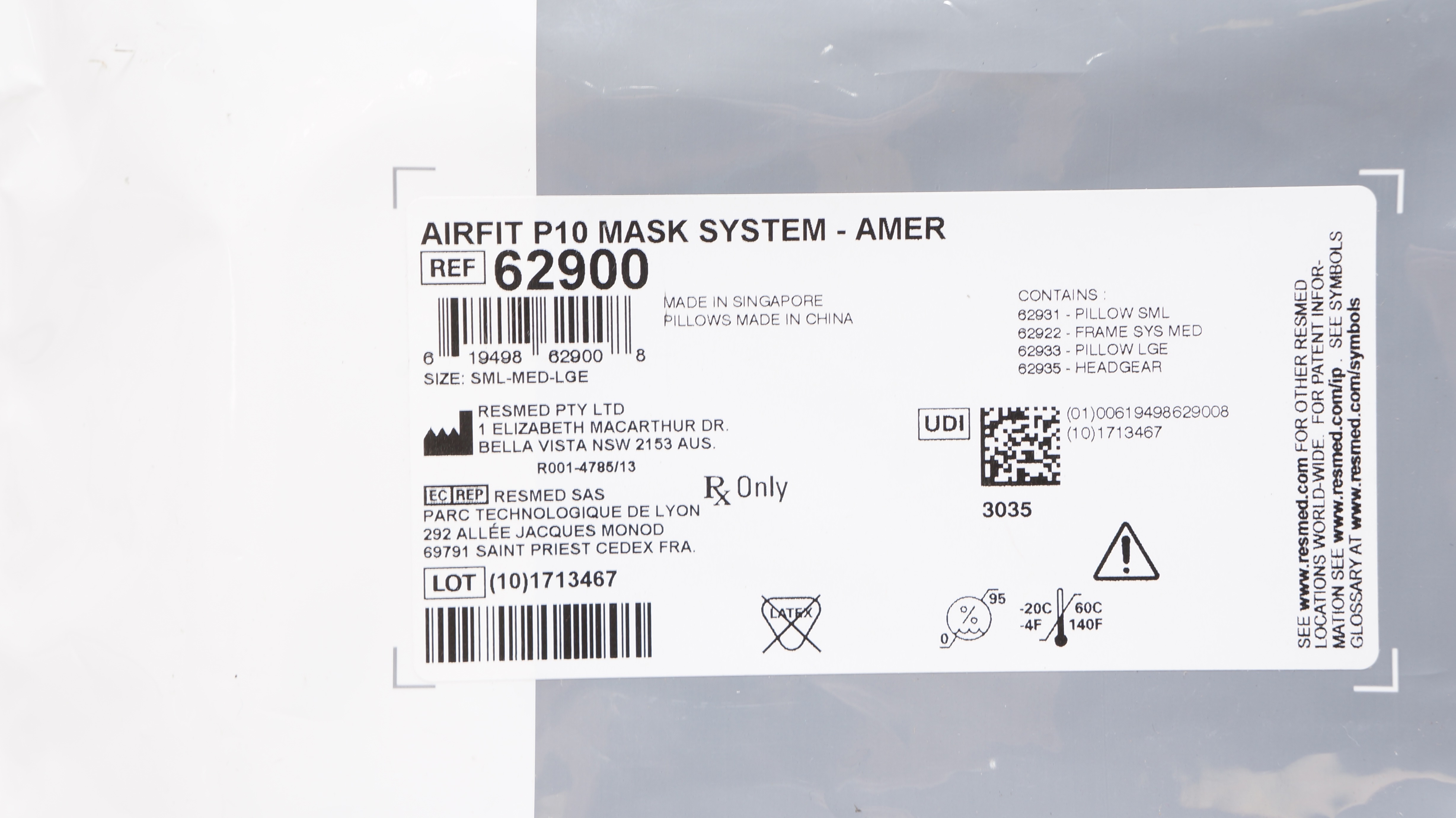 ResMed 62900 AirFit P10 Mask System - Amer