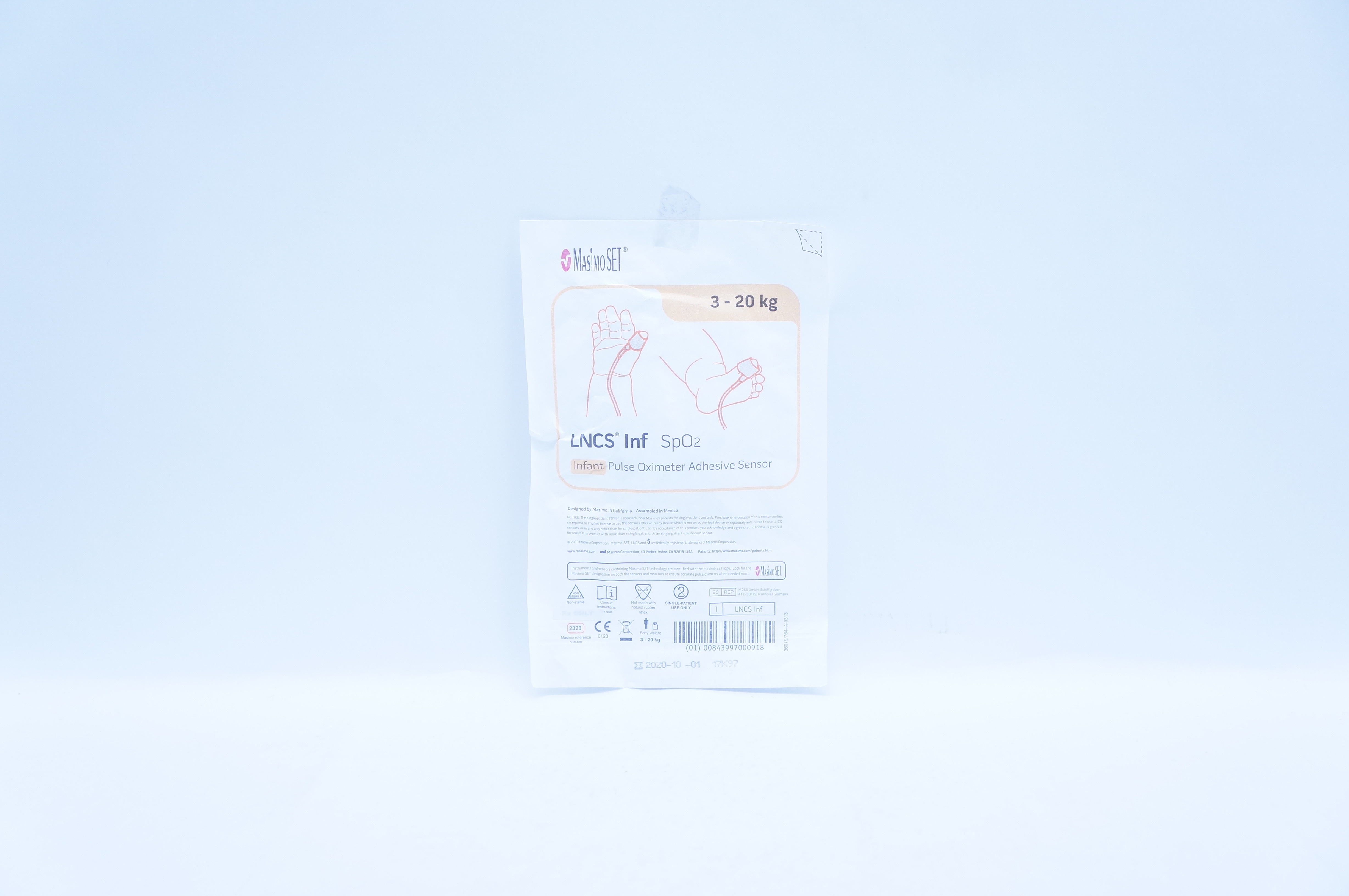 Masimo 2328 LNCS Inf SpO2 Infant Pulse Oximeter Adhesive Sensor 3-20kg (x)