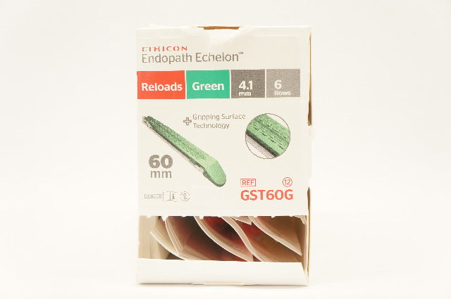 Ethicon GST60G  Endoscopic Linear Cutter Reloads 60mm 4.1mm 6 Rows(x)-Pack of 12