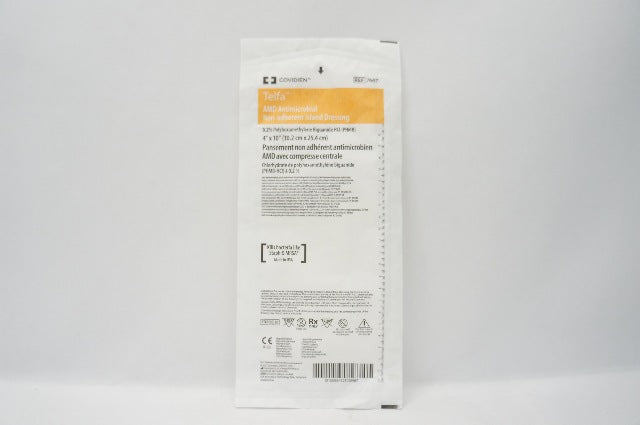 Covidien 7667 Telfa AMD Antimicrobial Non-Adherent Island Dressing 4 x10 in. (x)