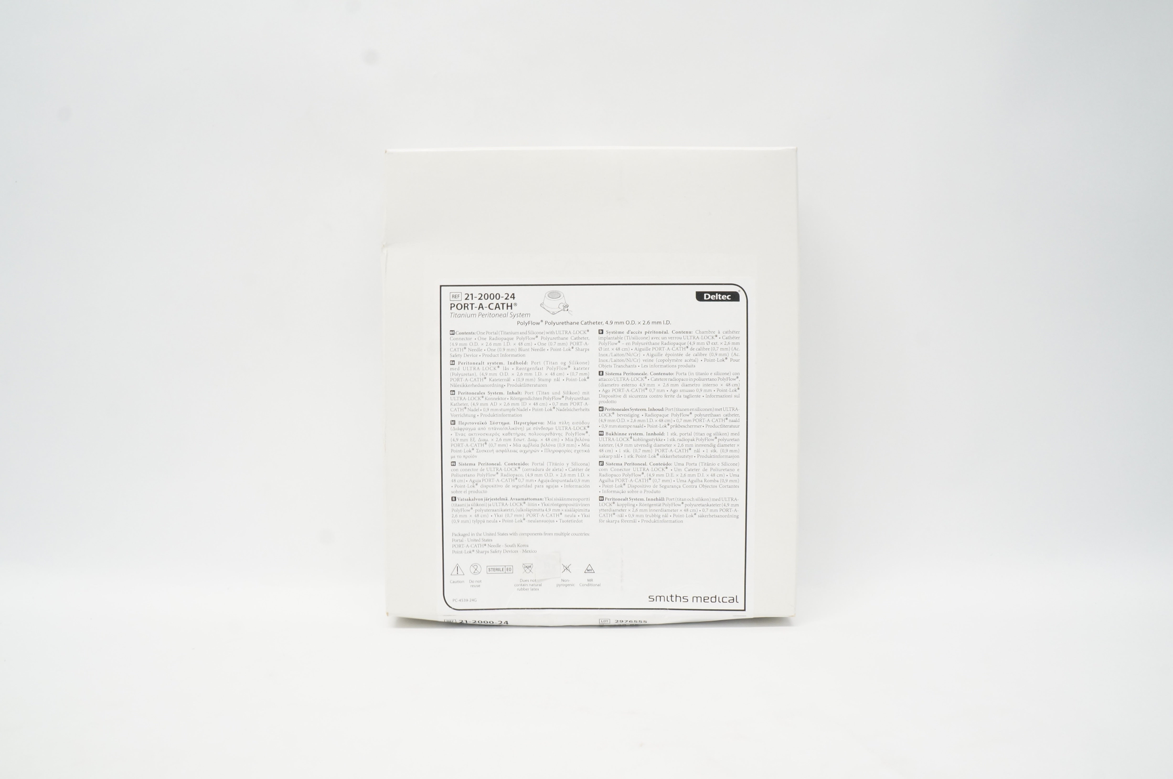 Smiths Medical 21-2000-24 Port-A-Cath Polyurethane Cath. 4.9mm OD x 2.6mm ID (x)