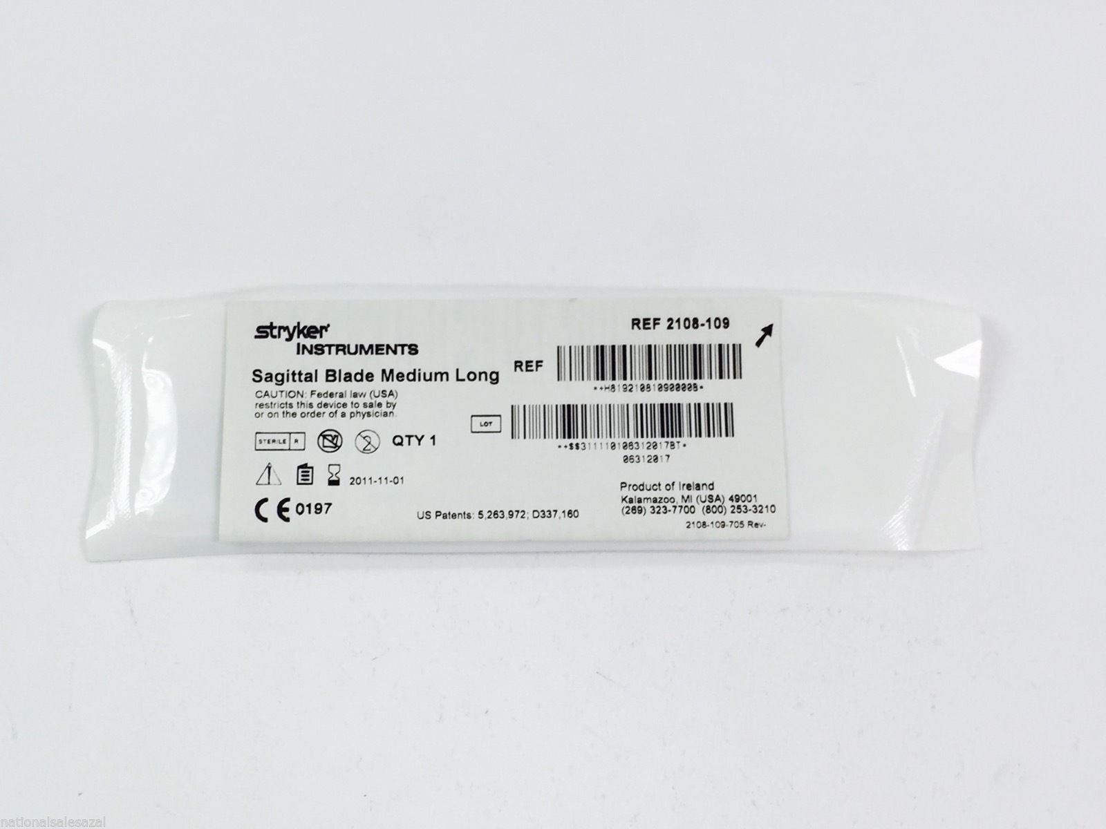2108-109 ~ Stryker Sagittal Blade Long (x)