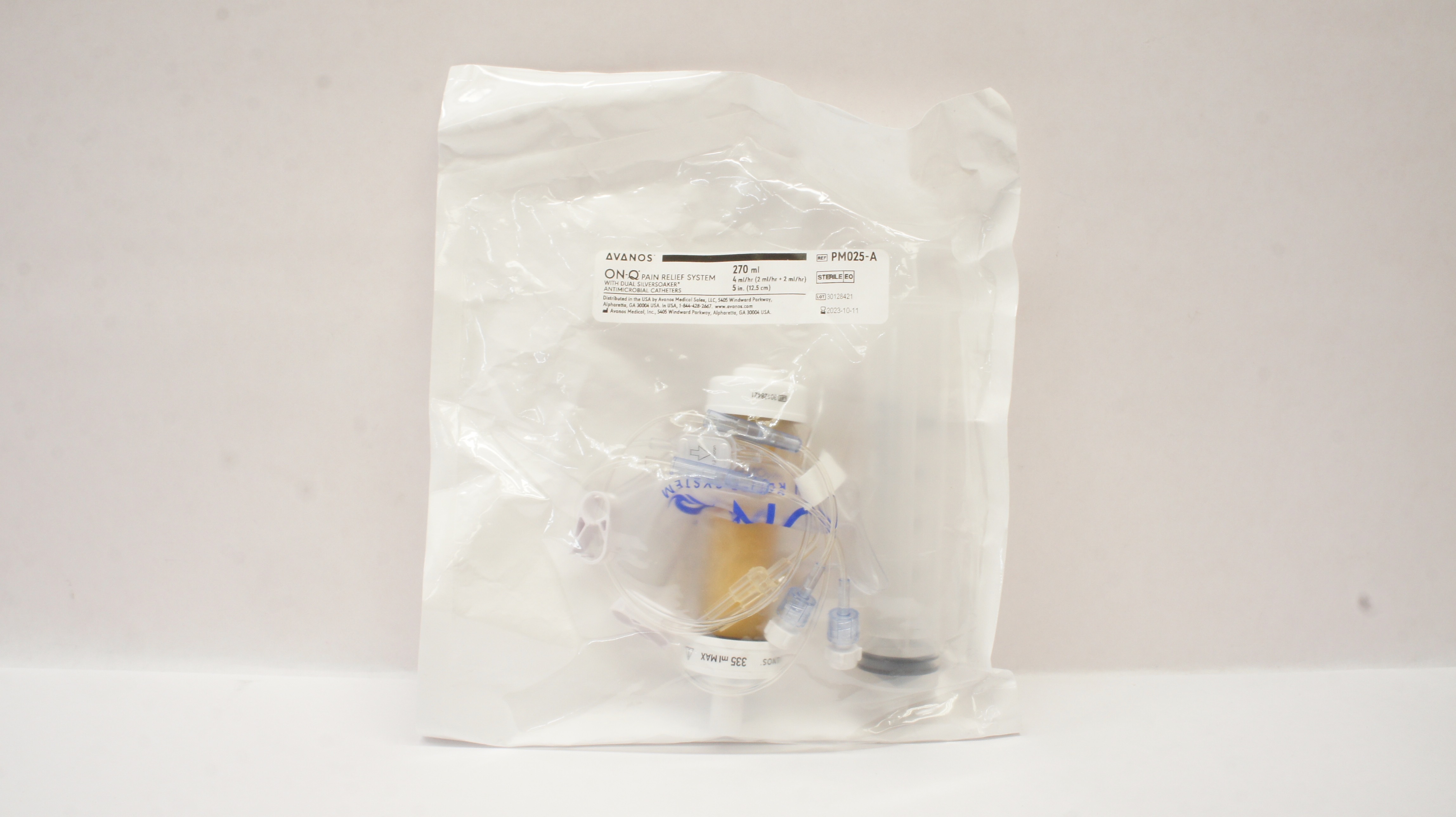 Avanos PM025-A ON-Q Pain Relief System Antimicrobial Caths. 5inch x 270ml