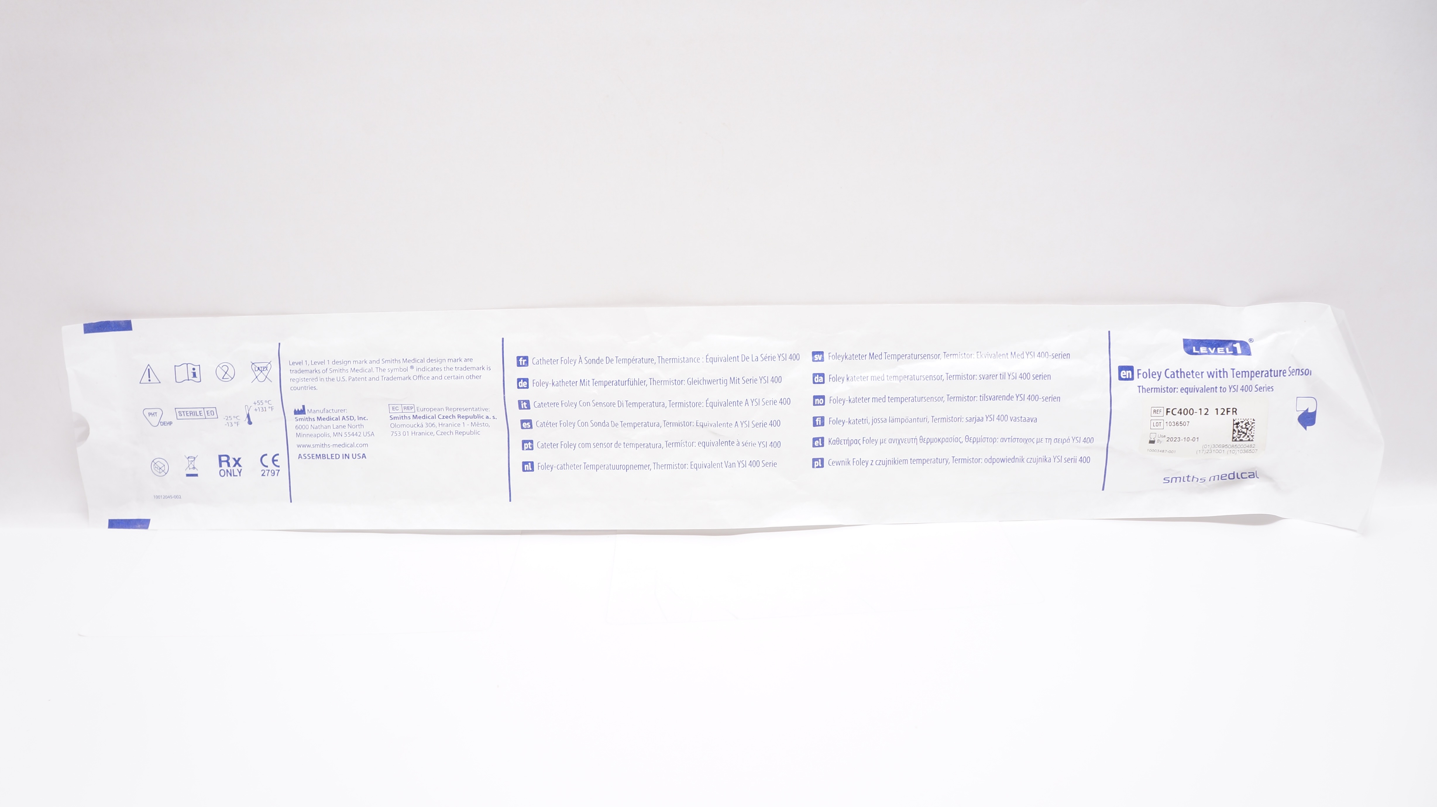 Smiths Medical FC400-12 Foley Cath W/ Temperature Sensor Level 1, 12Fr (x)