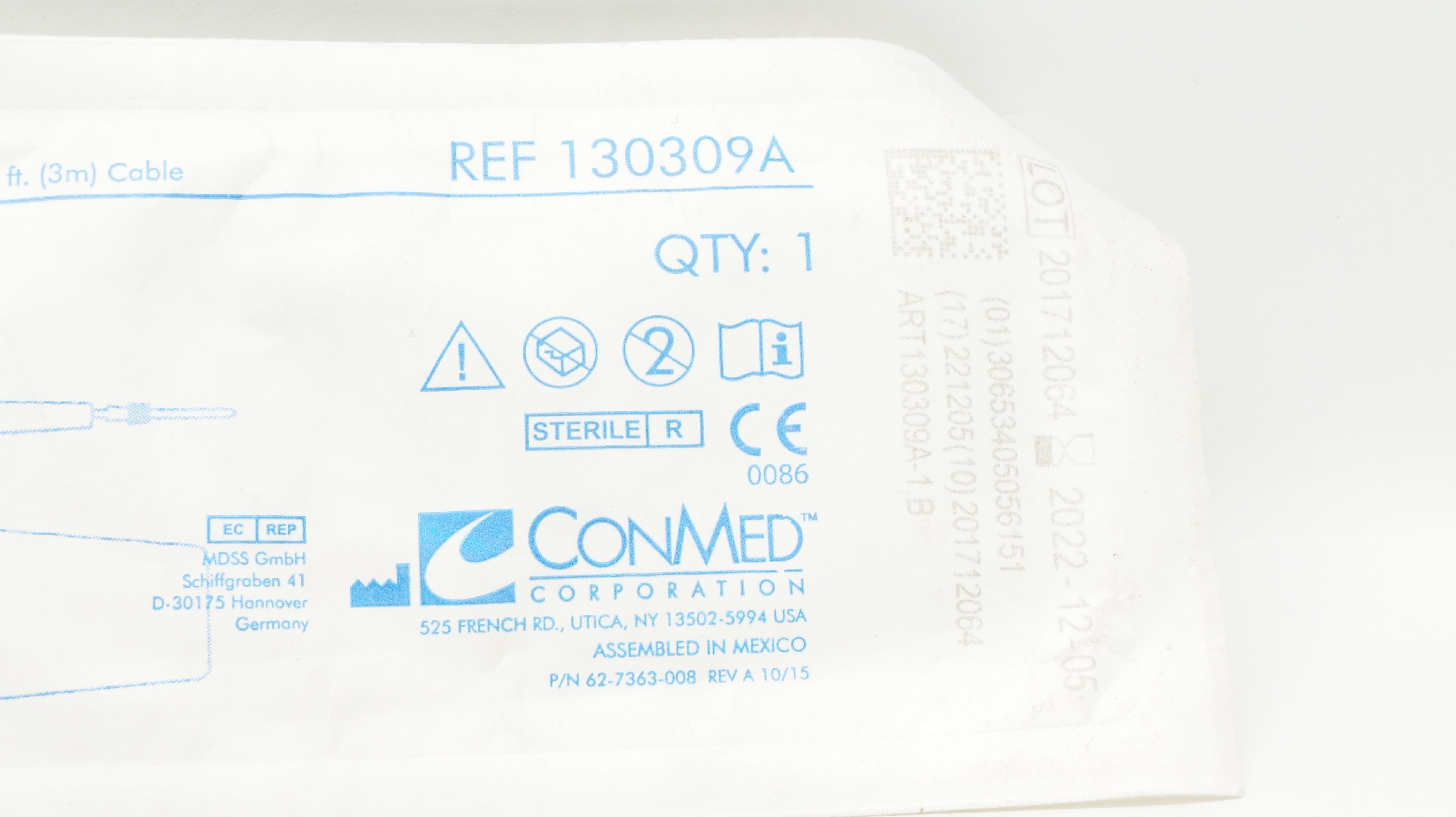 ConMed 130309A Electrosurgical Handpiece w/10ft. Cable (x)