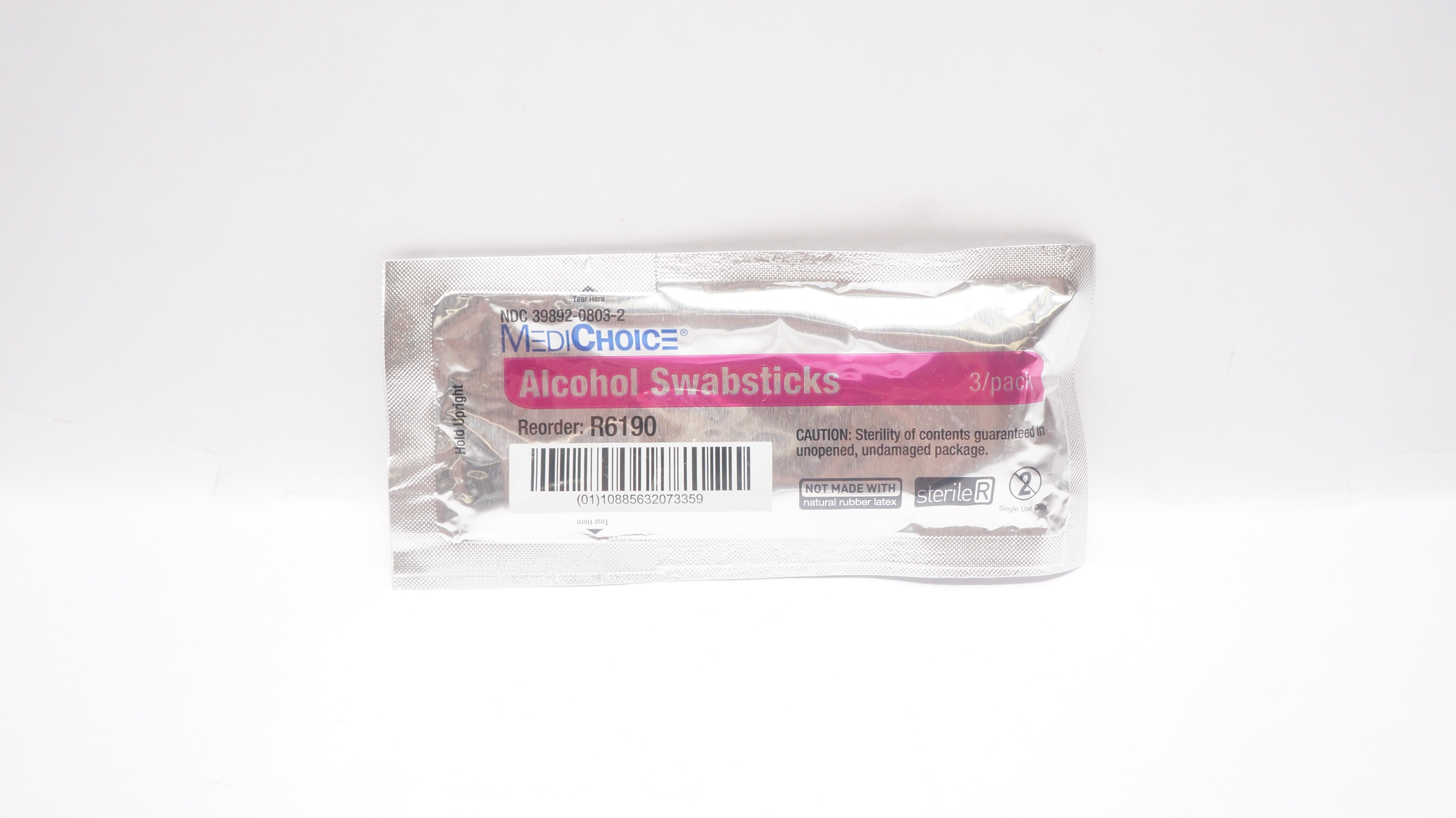 MediChoice R6190 Alcohol Swabsticks - Pack of 3
