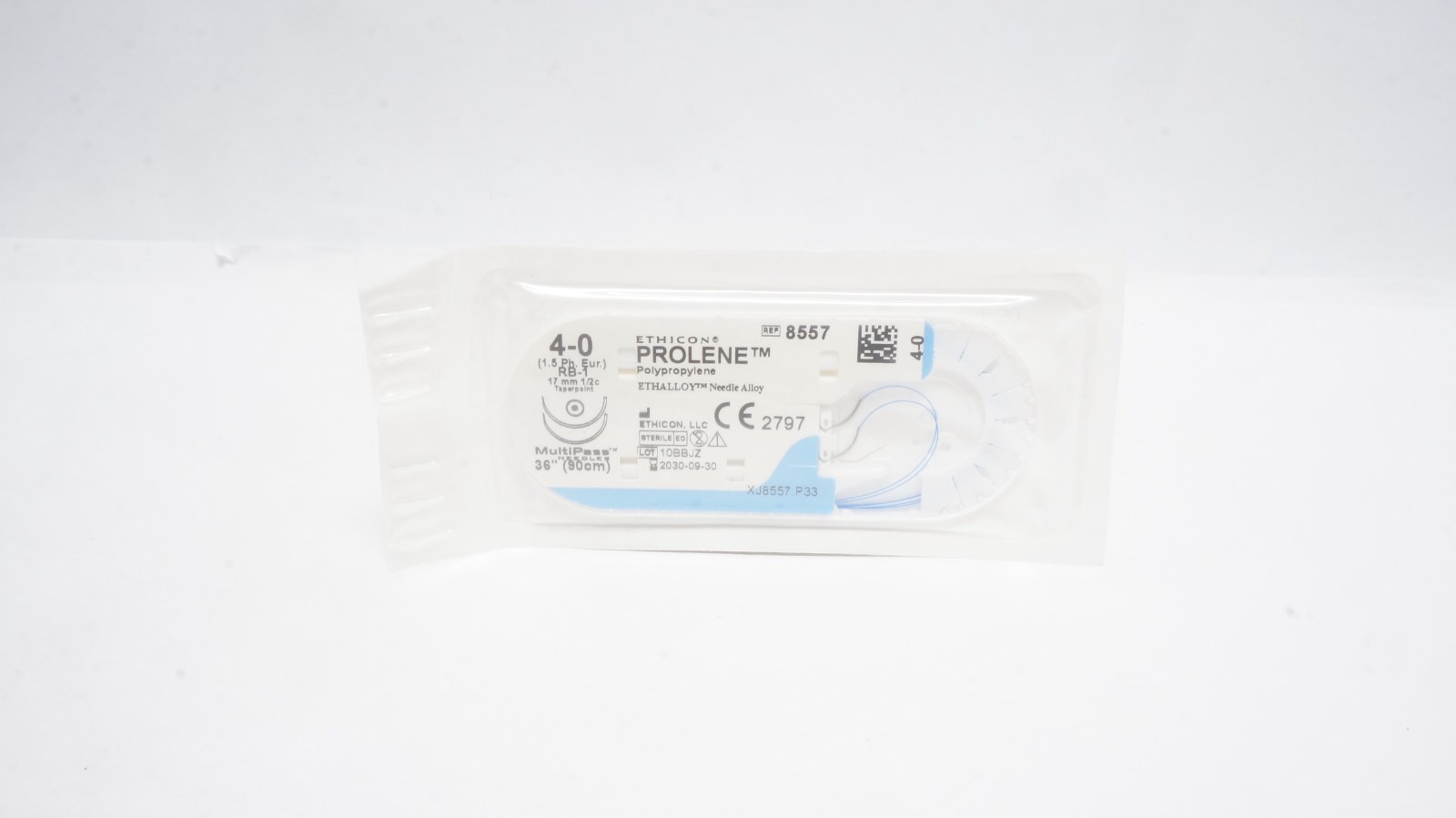 Ethicon 8557 PROLENE 4-0 Polypropylene Suture RB-1 36"