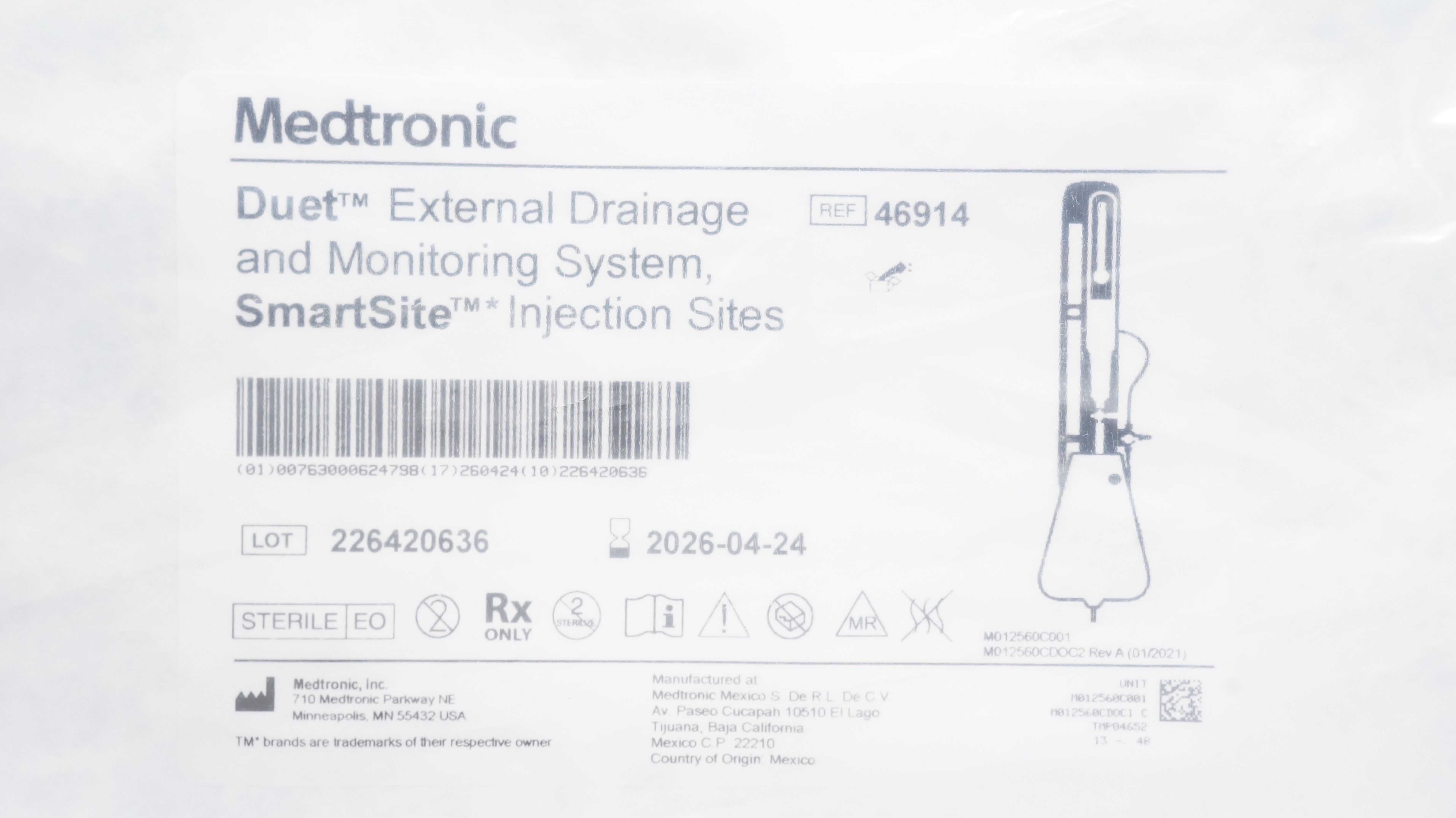 Medtronic 46914 Duet External Drainage & Monitoring System, Injection Sites