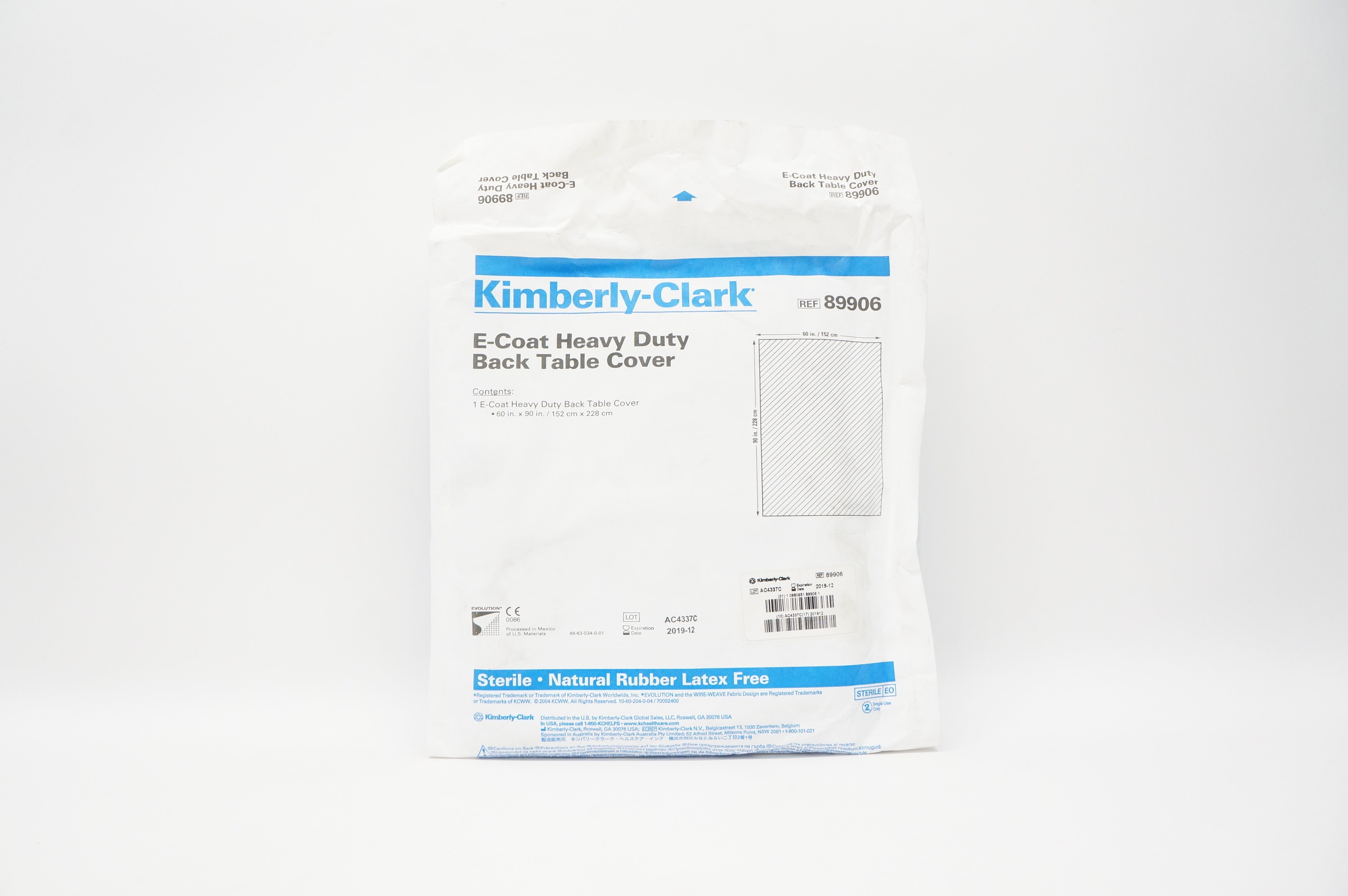 Kimberly-Clark 89906 E-Coat Heavy Duty Back Table Cover 60inch x 90inch (x)