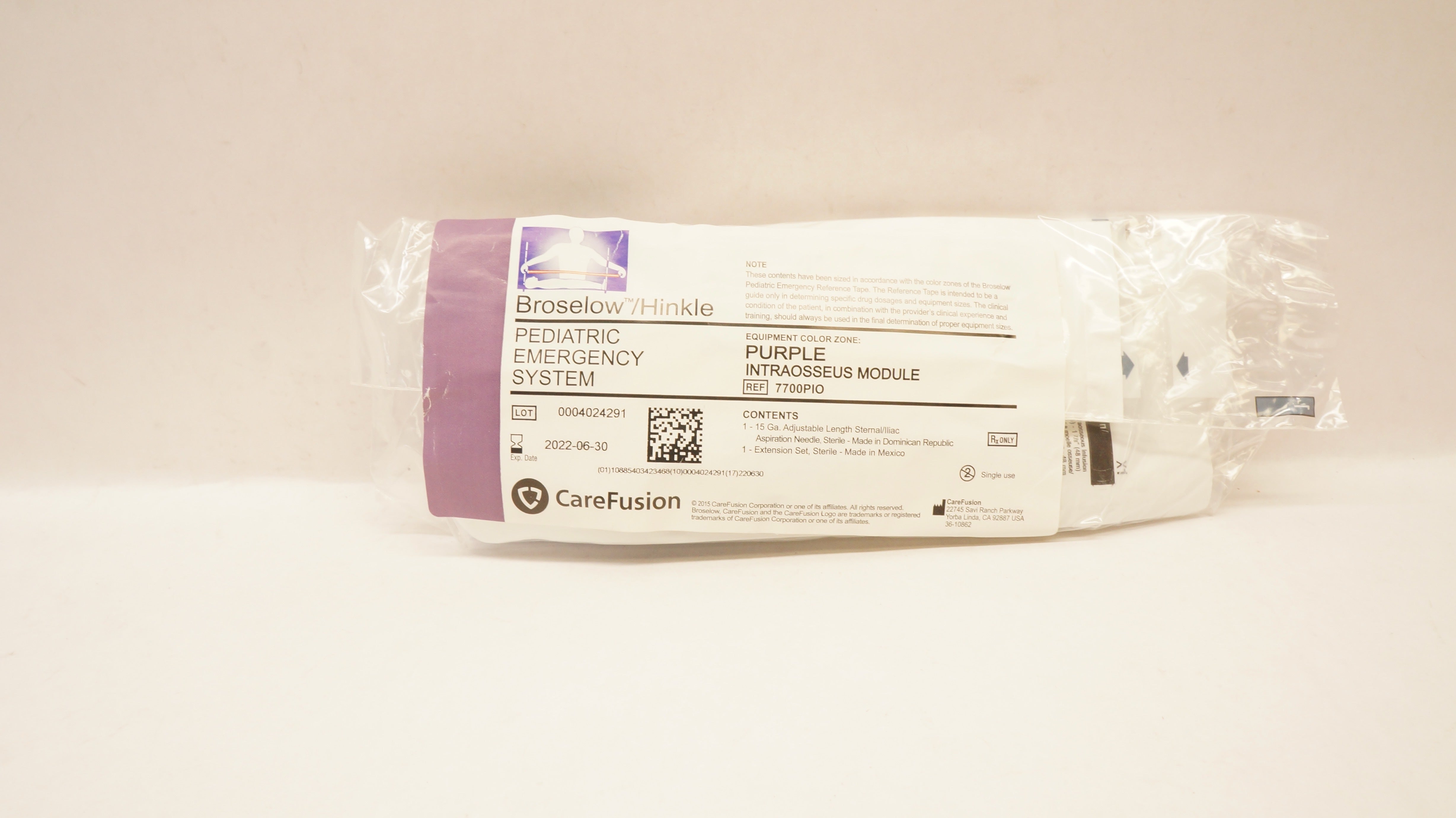 CareFusion 7700PIO Pediatric Emergency System Purple, Intraosseus Module (x)