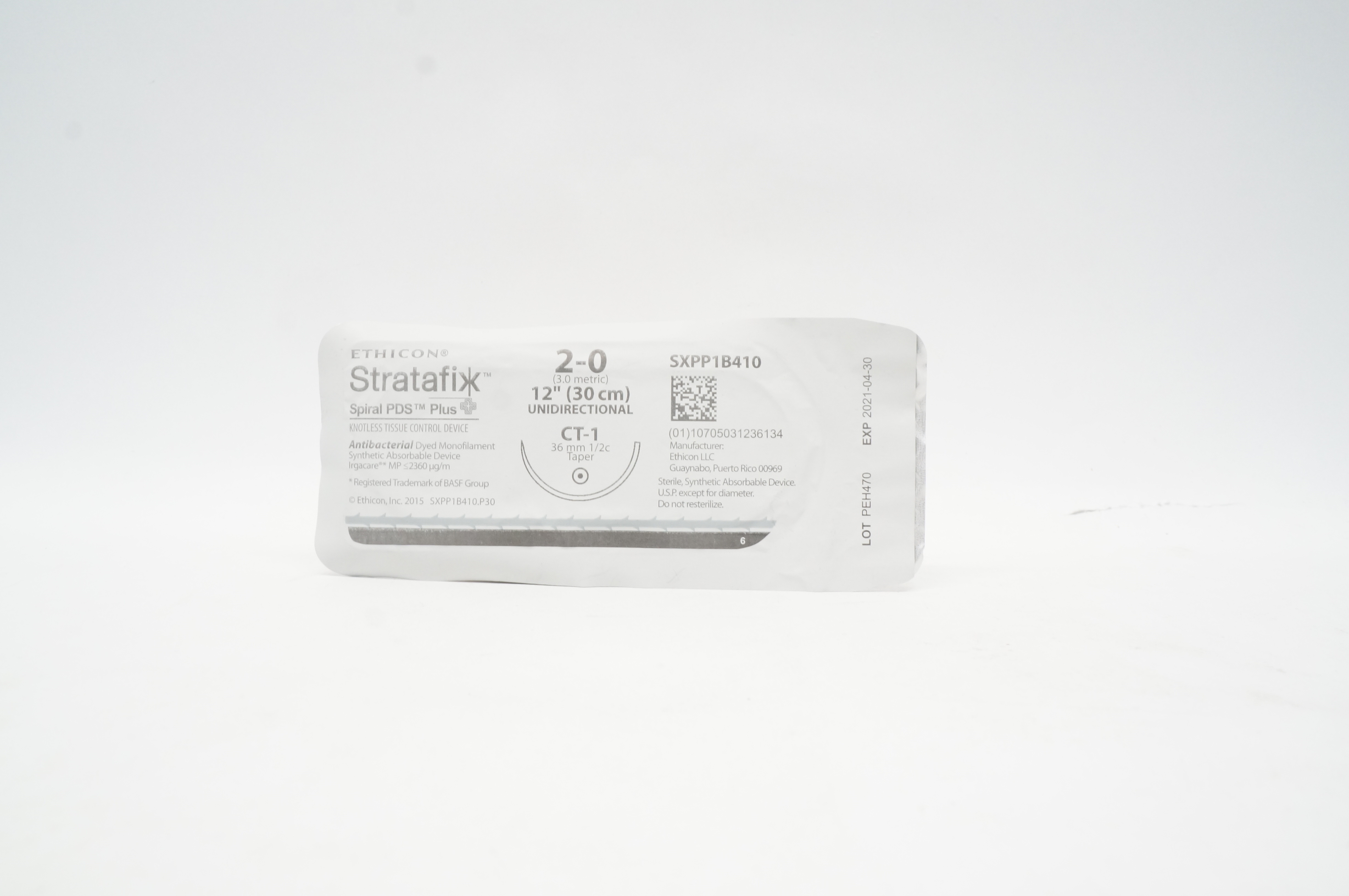 Ethicon SXPP1B410 2-0 Stratafix Spiral PDS Plus CT-1 36mm 1/2c Taper 12 inch (x)