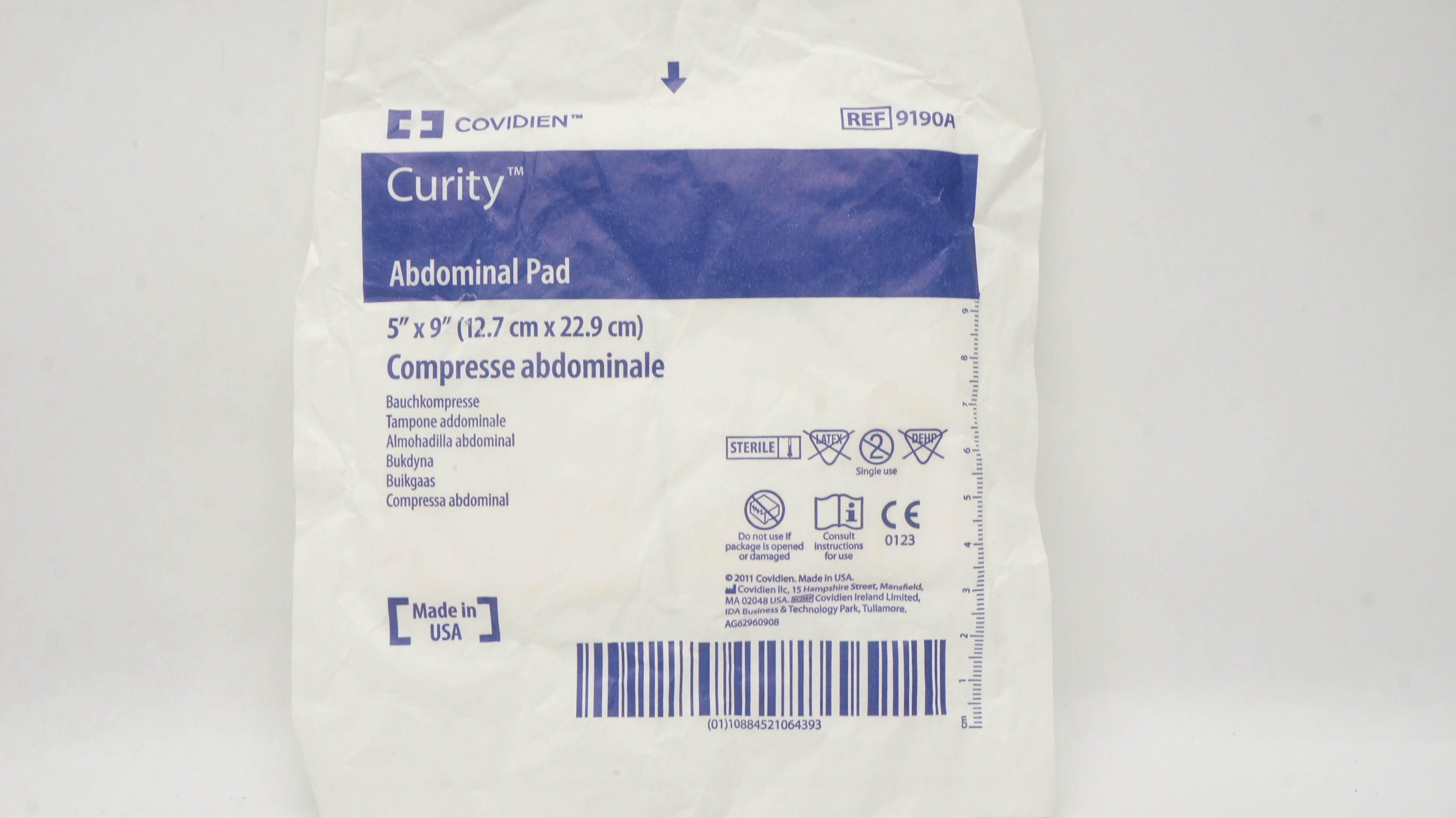 Covidien 9190A Curity Abdominal Pad 5inch x 9inch