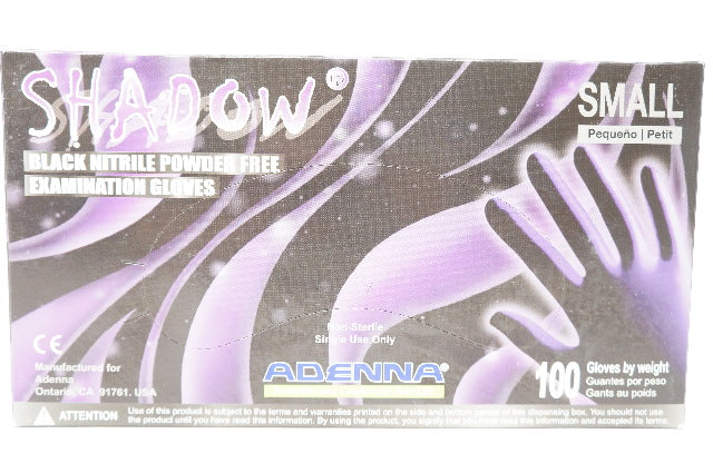 Adenna SHD932 Shadow Black Nitrile Examination Gloves S - Box of 100