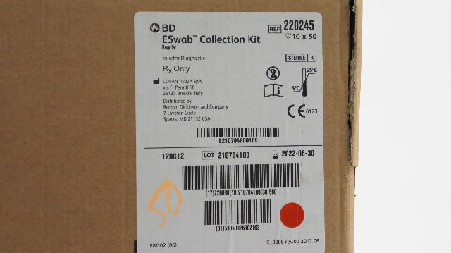 BD 220245 ESwab Collection Kit, Regular - Case of 10 x 50