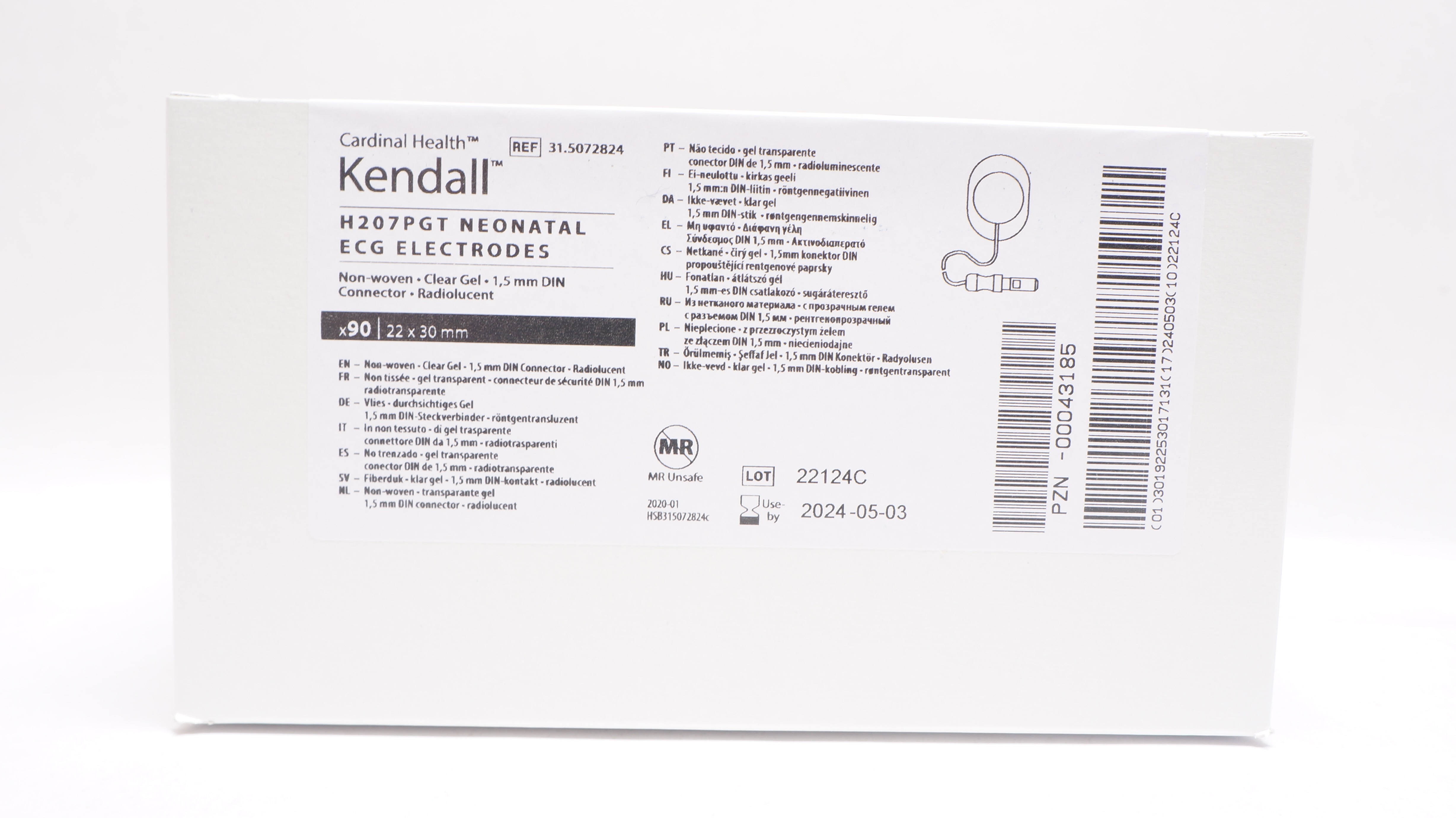 Cardinal Health 31.5072824 Kendall Neonatal ECG Electrodes 22 x 30mm - Box of 90