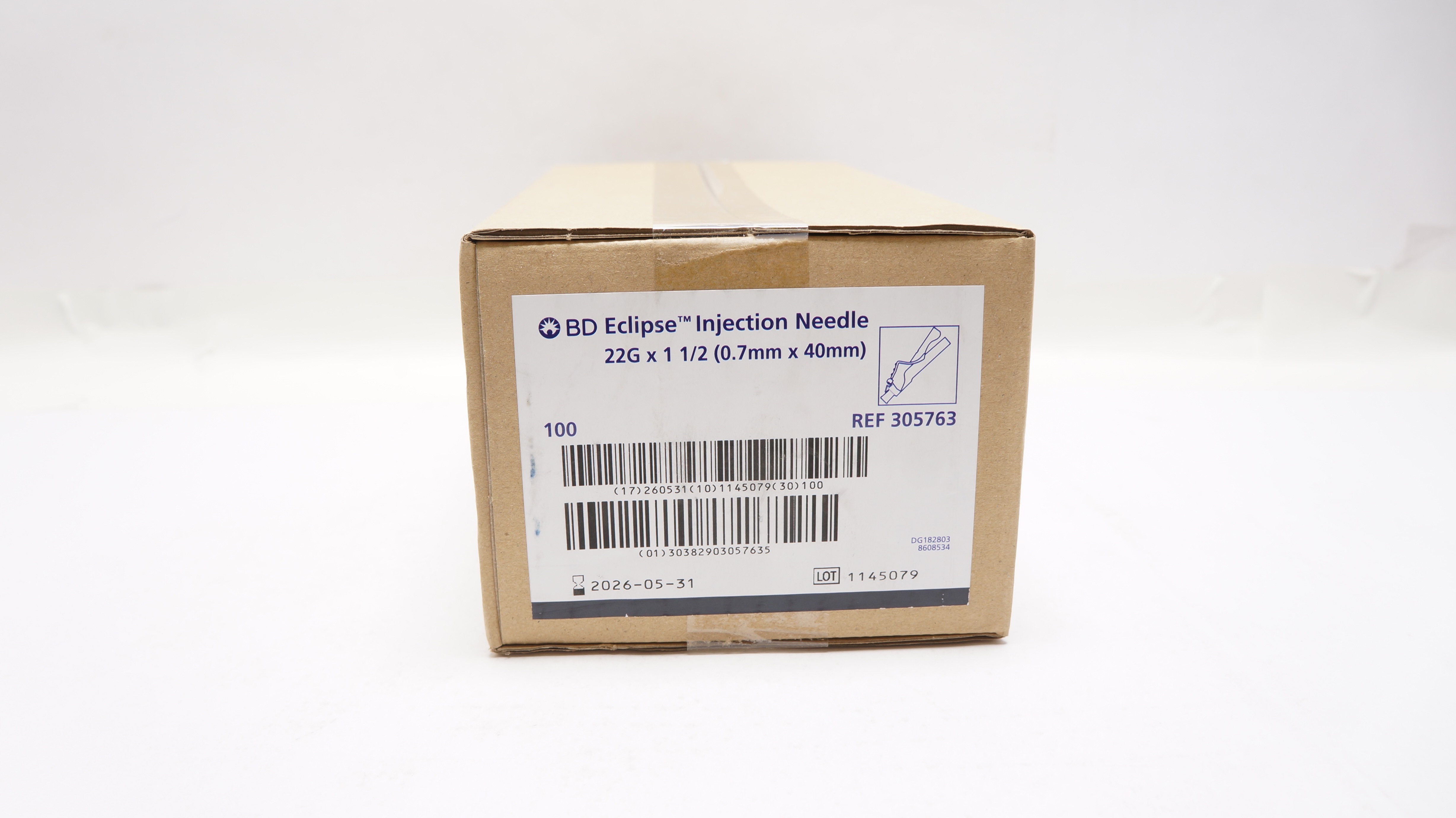 BD 305763 Eclipse Injection Ndle 22G x 1-1/2 - Box of 100